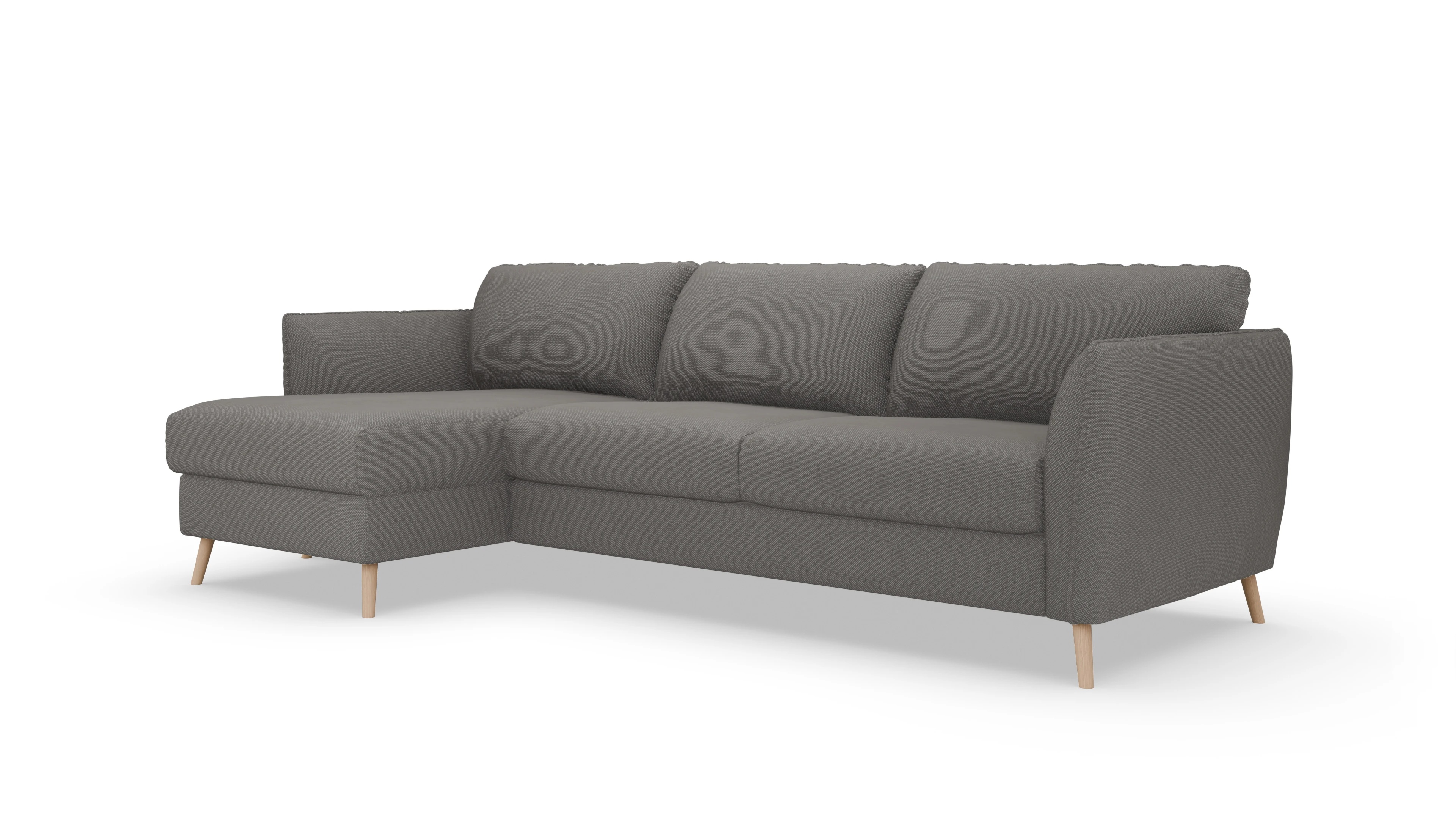 Ansicht des Produktes Eriksen Sofa mit Rec links in Stoff braun