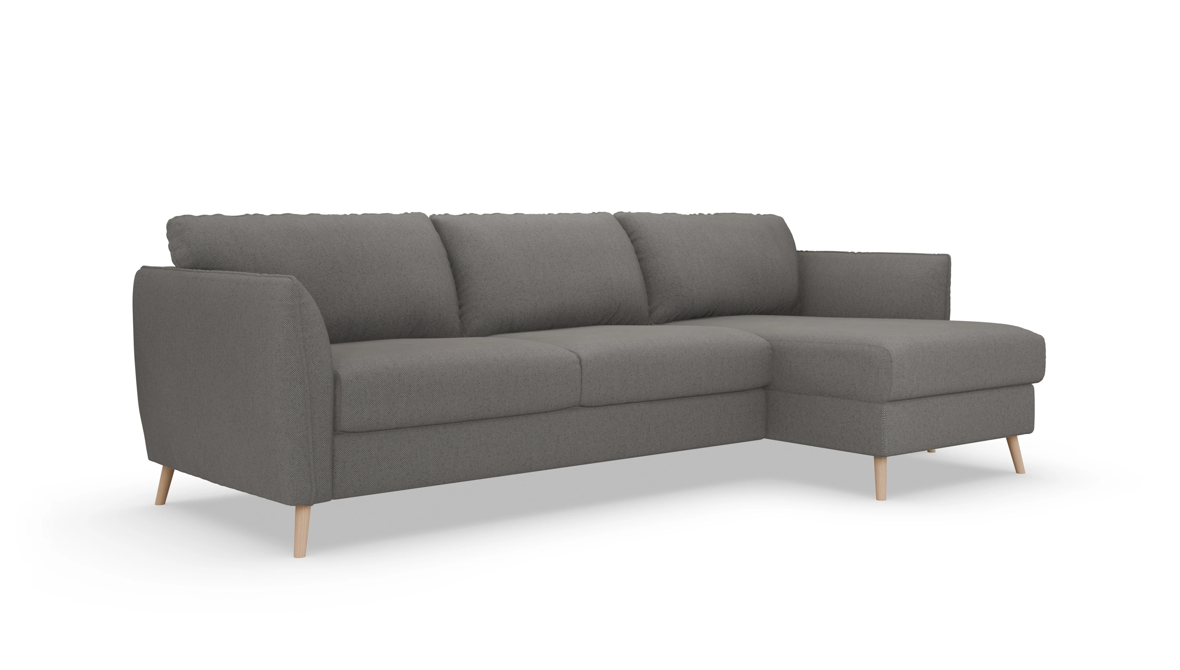 Ansicht des Produktes Eriksen Sofa mit Rec rechts in Stoff braun