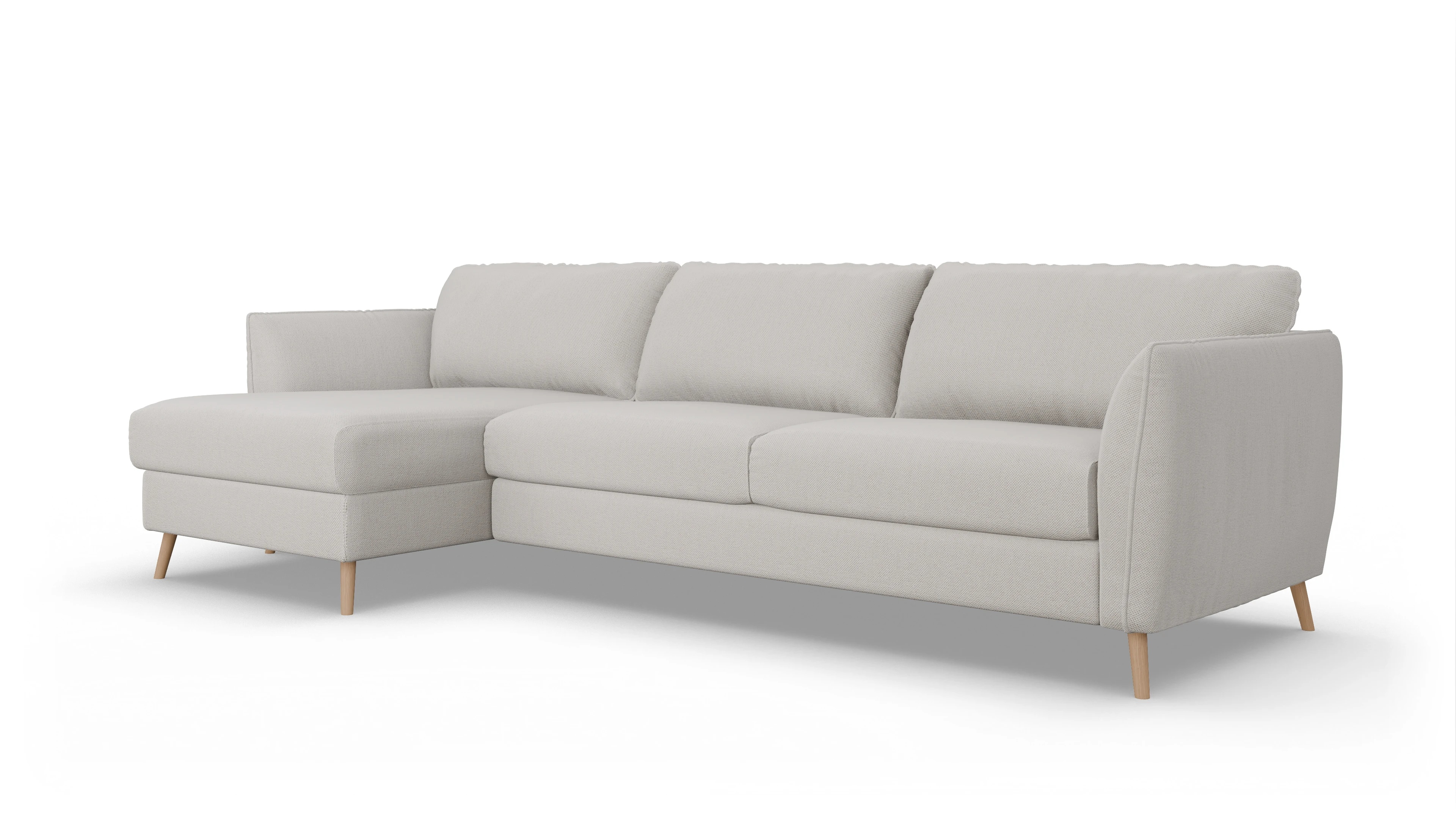 Ansicht des Produktes Eriksen Sofa mit Rec links in Stoff weiß