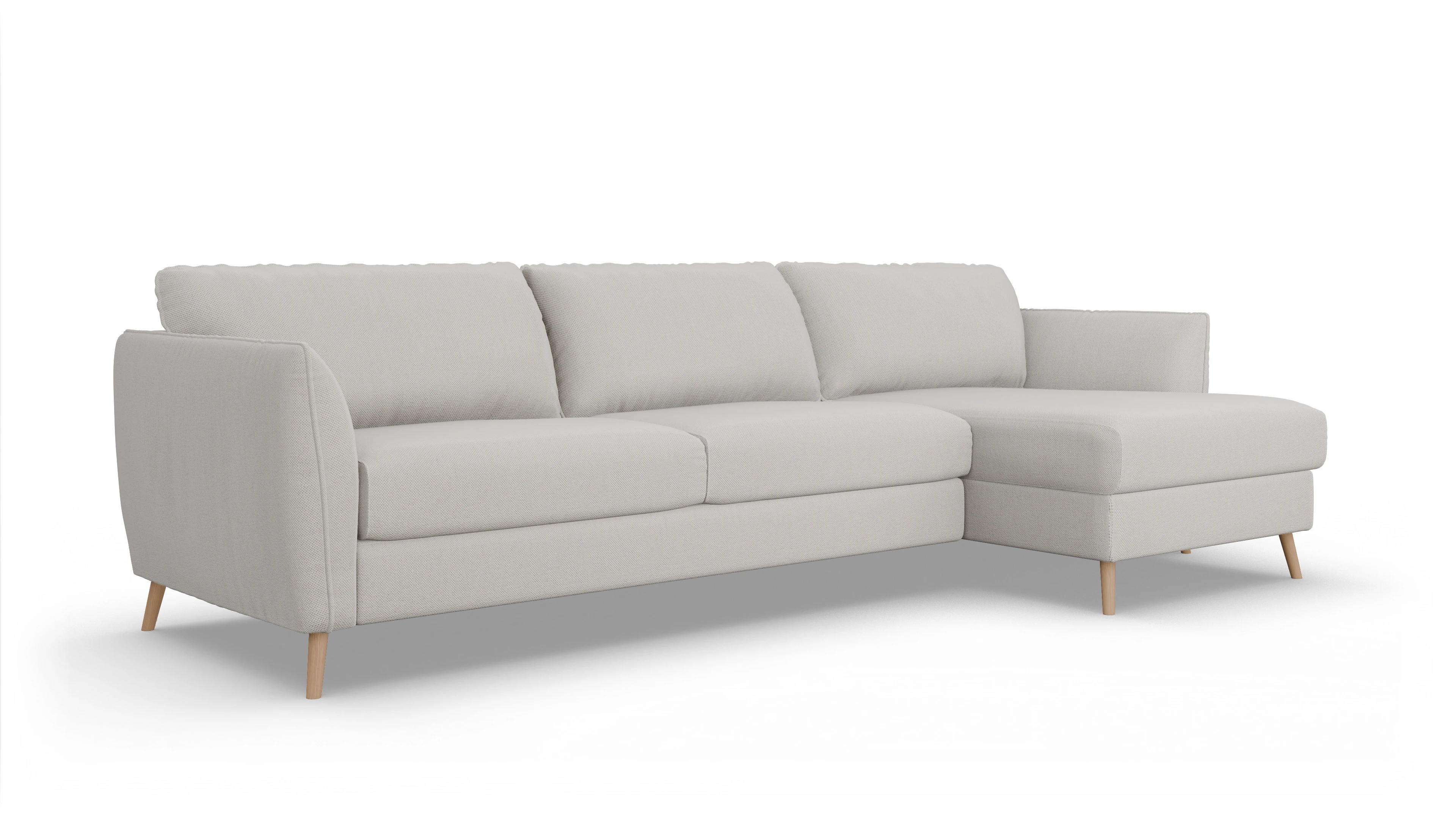 Ansicht des Produktes Eriksen Sofa mit Rec rechts in Stoff weiß