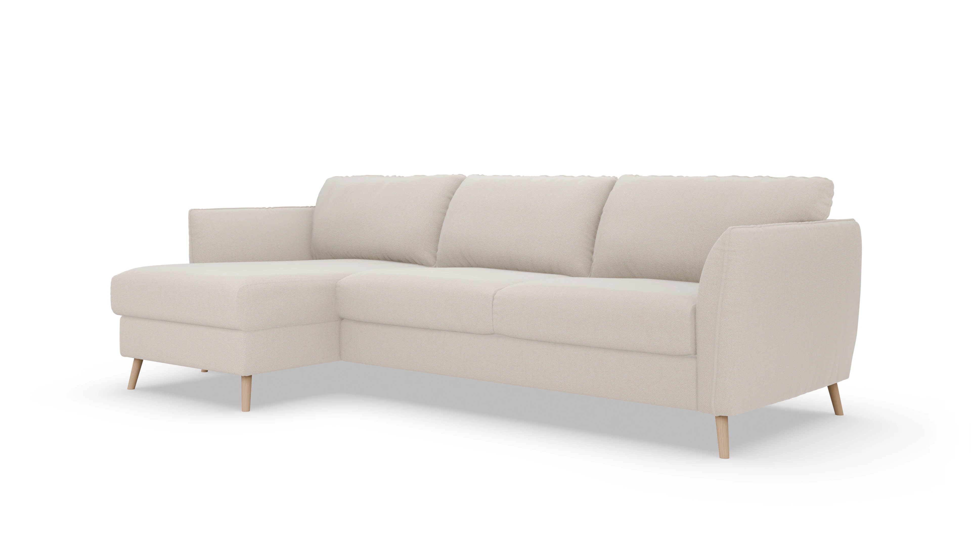 Ansicht des Produktes Eriksen Sofa mit Rec links in Stoff weiß