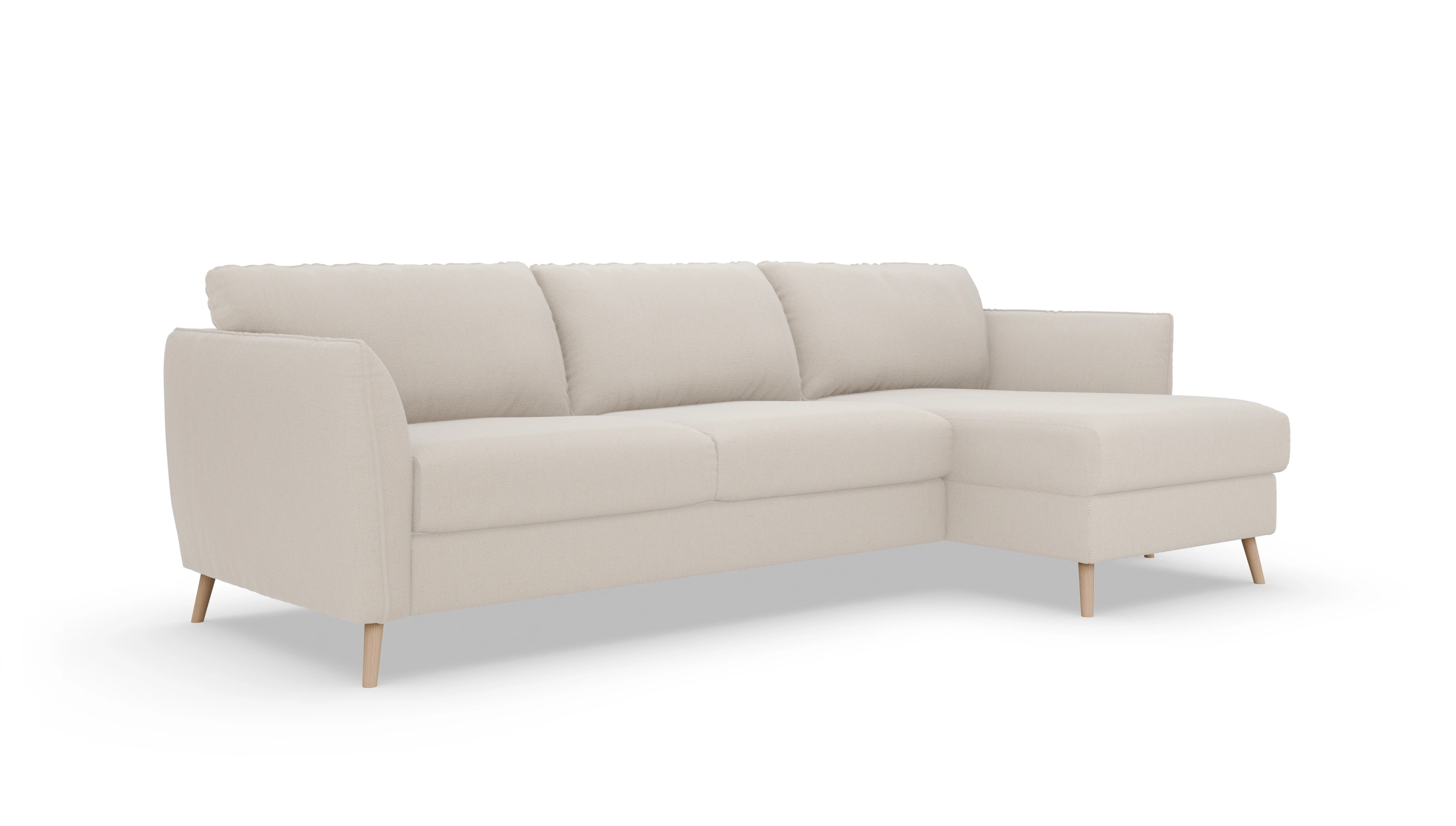Ansicht des Produktes Eriksen Sofa mit Rec rechts in Stoff weiß