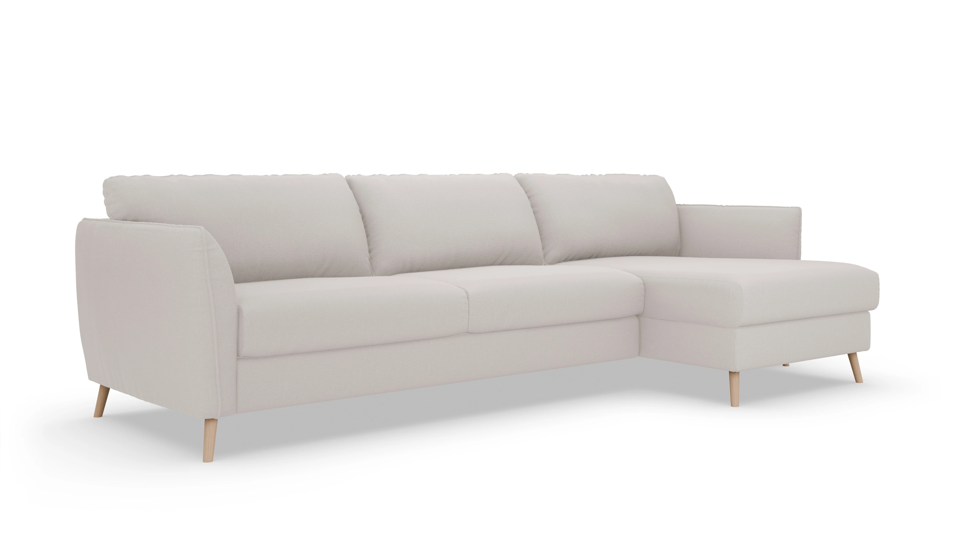 Schlafsofa Eriksen Ansicht des Produktes Eriksen Sofa mit Rec rechts in Stoff beige