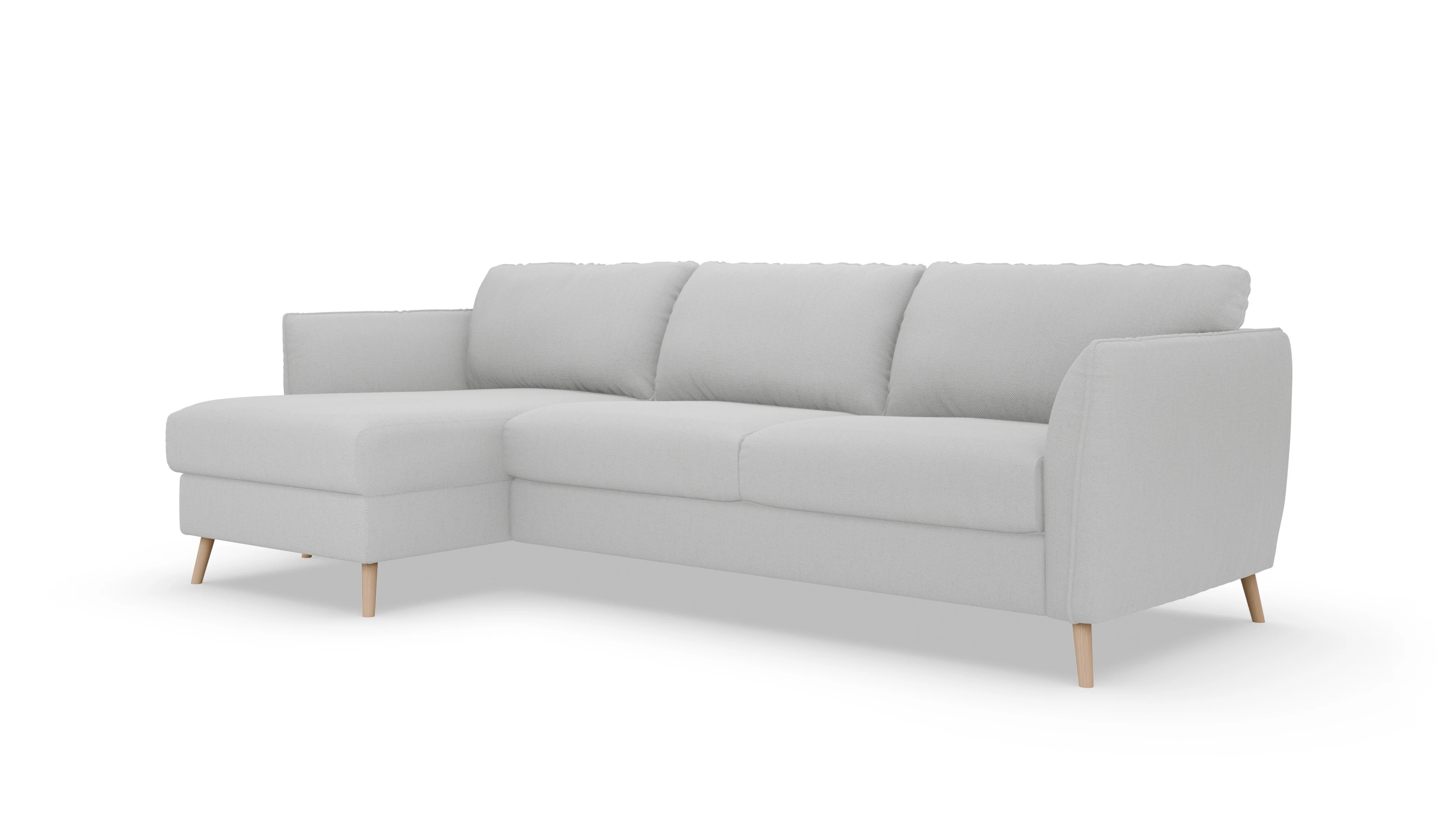 Ansicht des Produktes Eriksen Sofa mit Rec links in Stoff grau