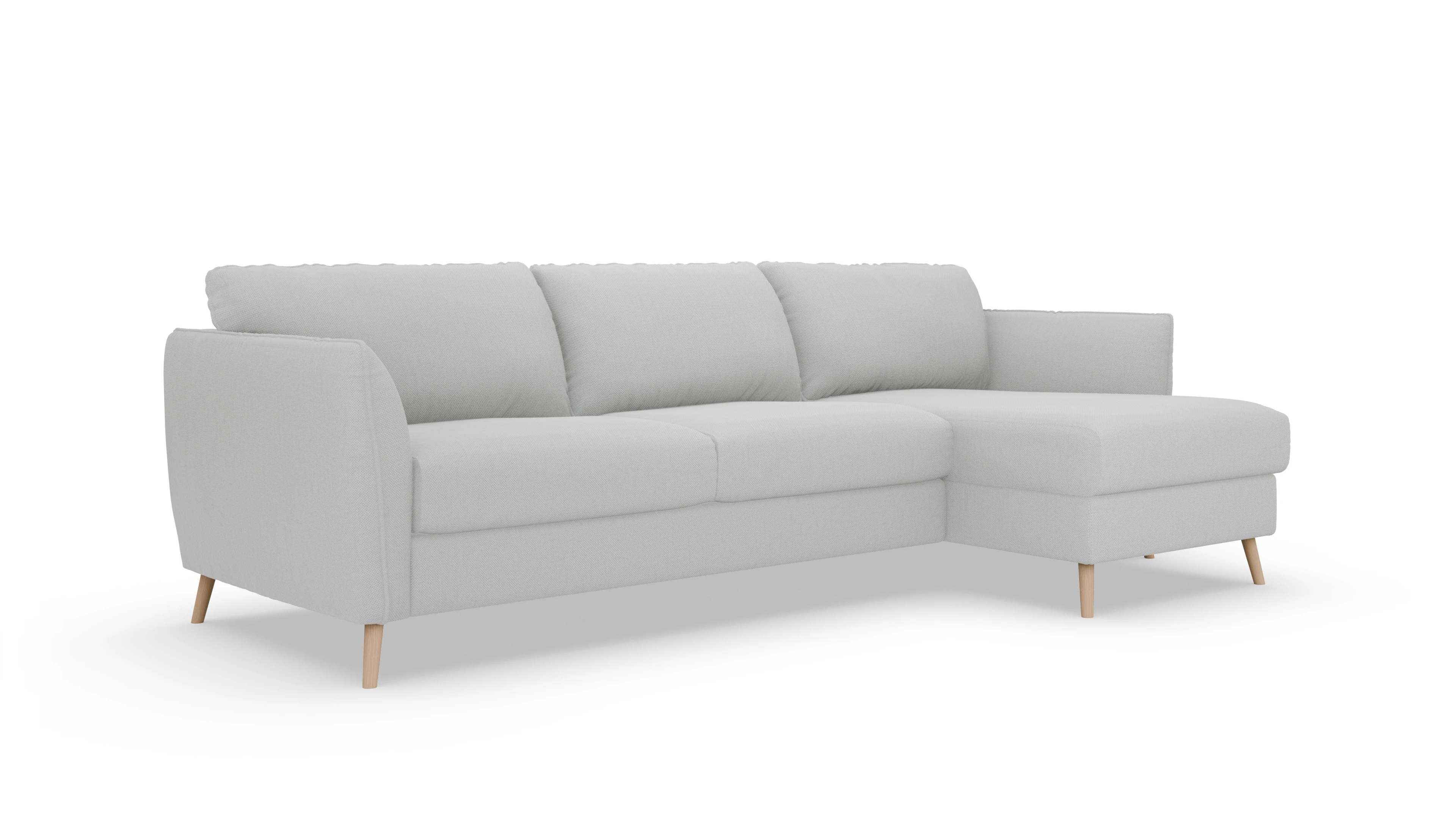Ansicht des Produktes Eriksen Sofa mit Rec rechts in Stoff grau