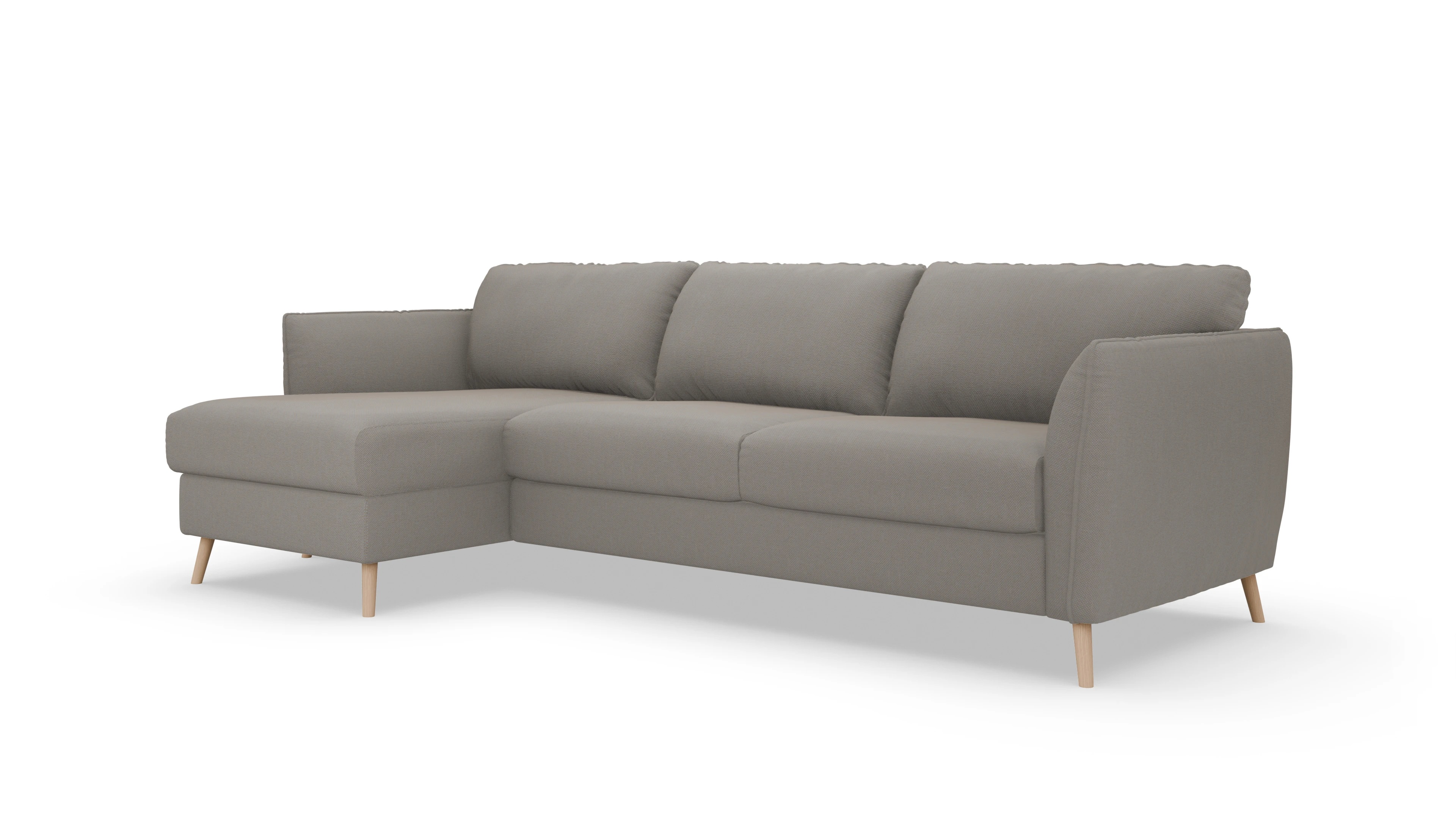 Ansicht des Produktes Eriksen Sofa mit Rec links in Stoff braun