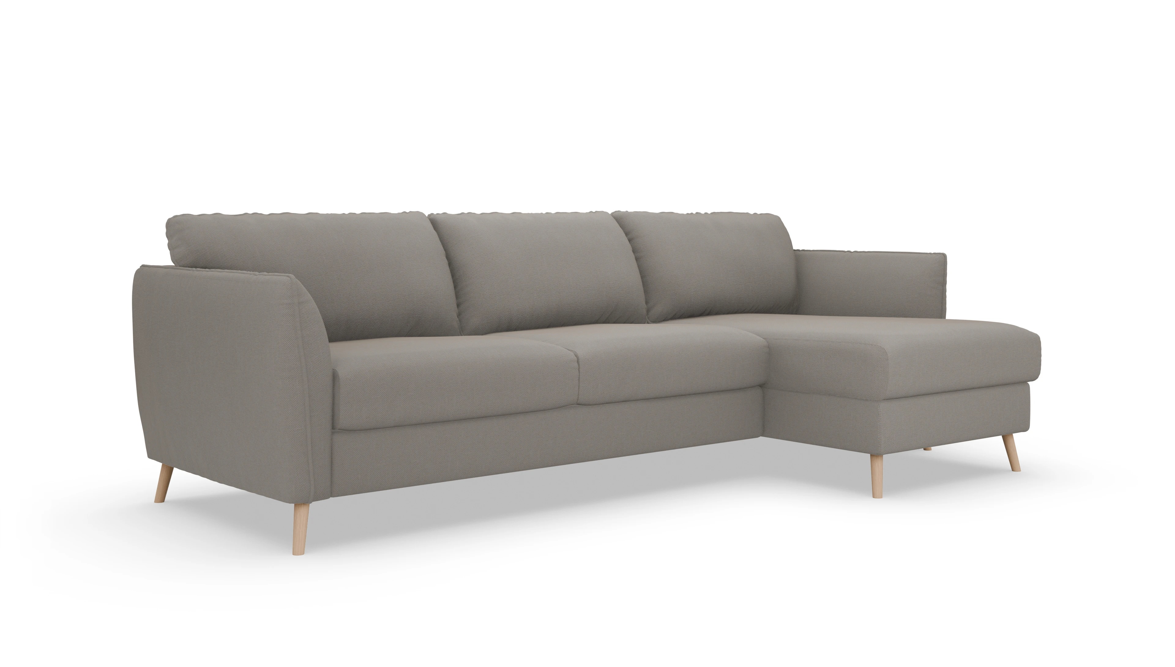Ansicht des Produktes Eriksen Sofa mit Rec rechts in Stoff braun
