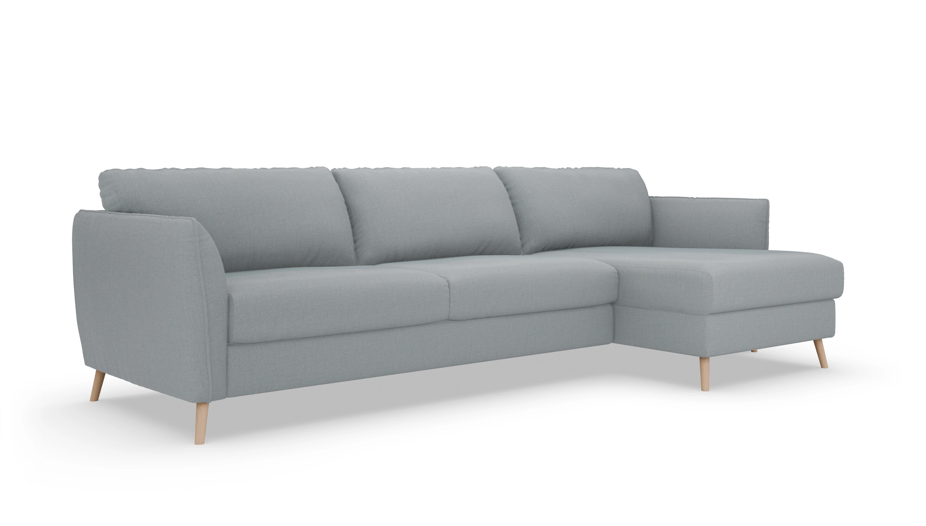 Ansicht des Produktes Eriksen Sofa mit Rec rechts in Stoff blau