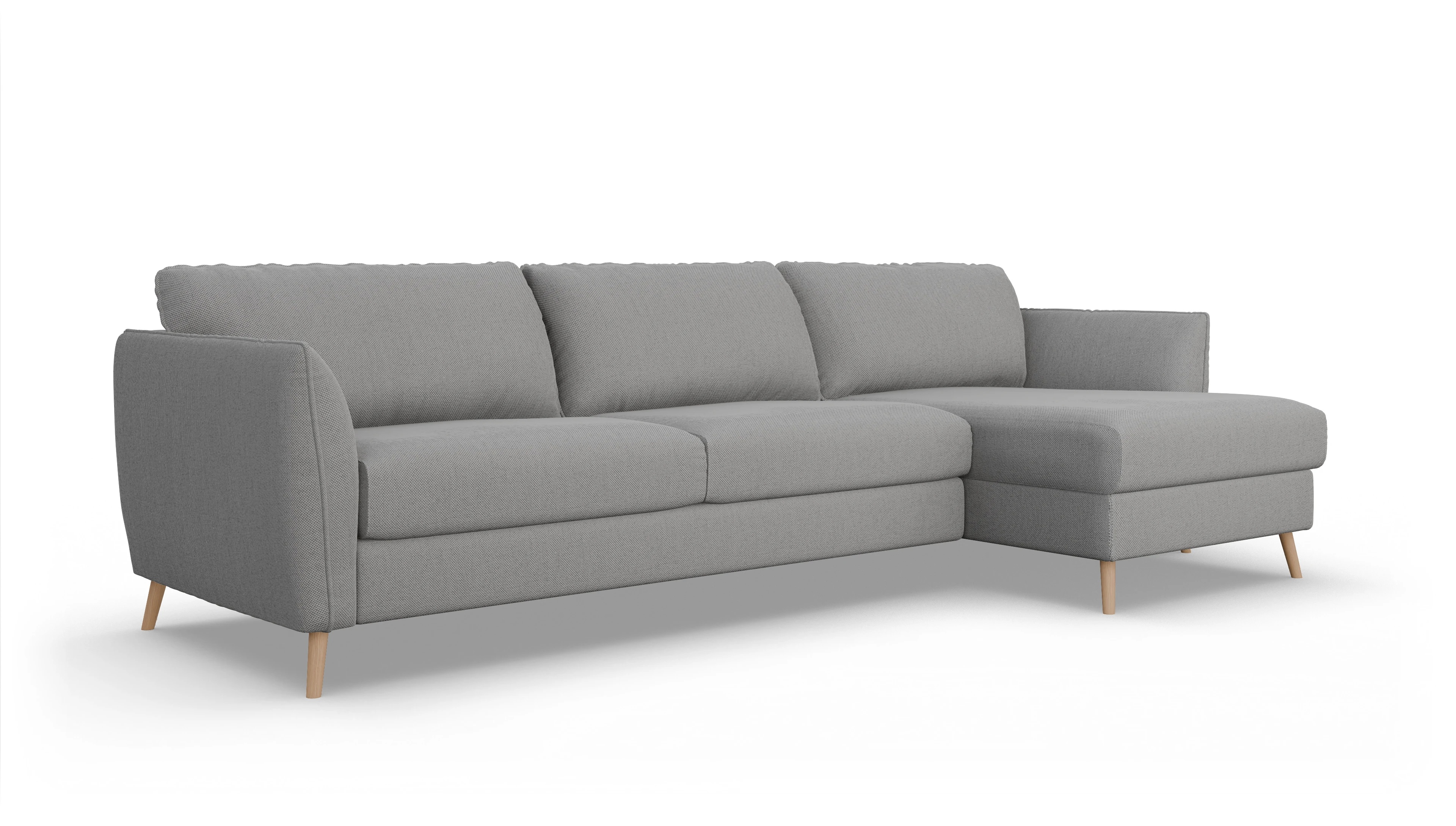 Ansicht des Produktes Eriksen Sofa mit Rec rechts in Stoff grau