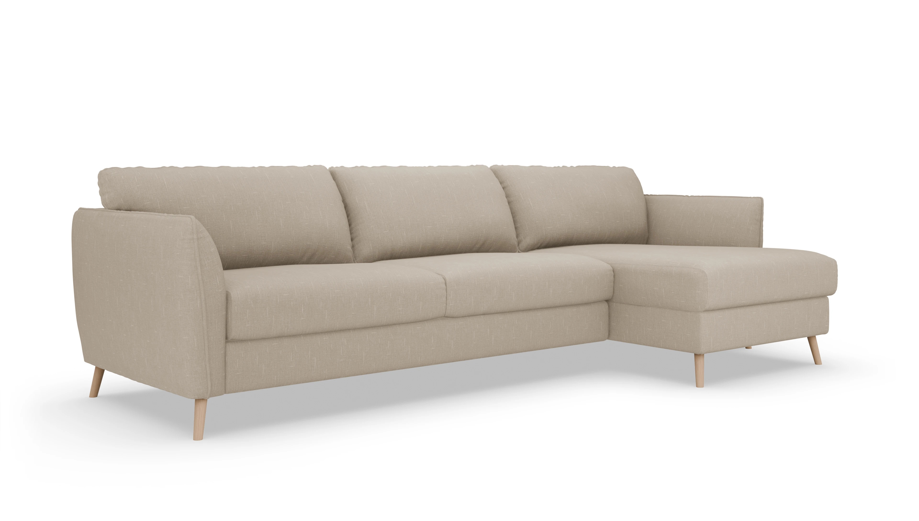 Ansicht des Produktes Eriksen Sofa mit Rec rechts in Stoff beige