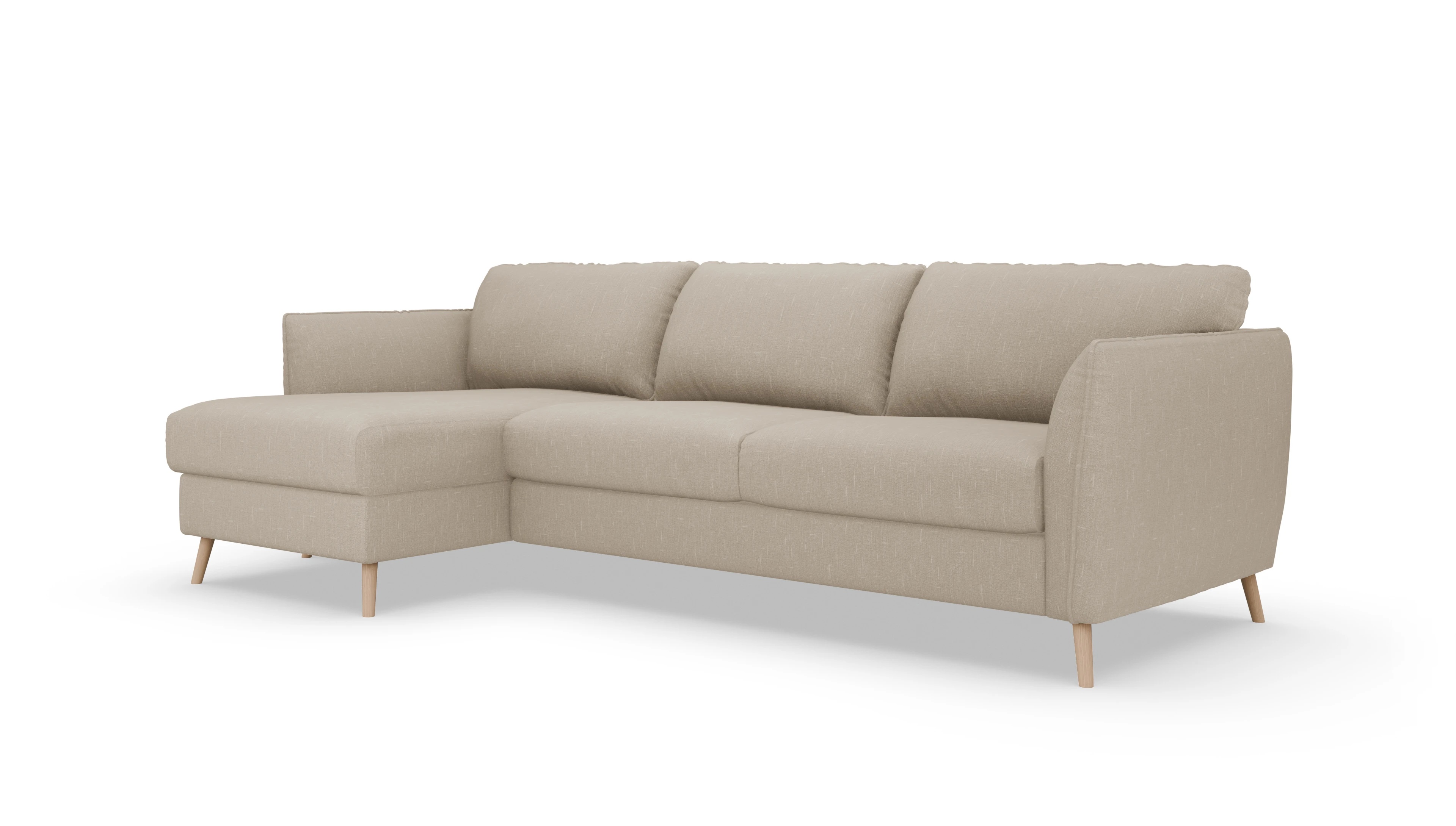 Ansicht des Produktes Eriksen Sofa mit Rec links in Stoff beige