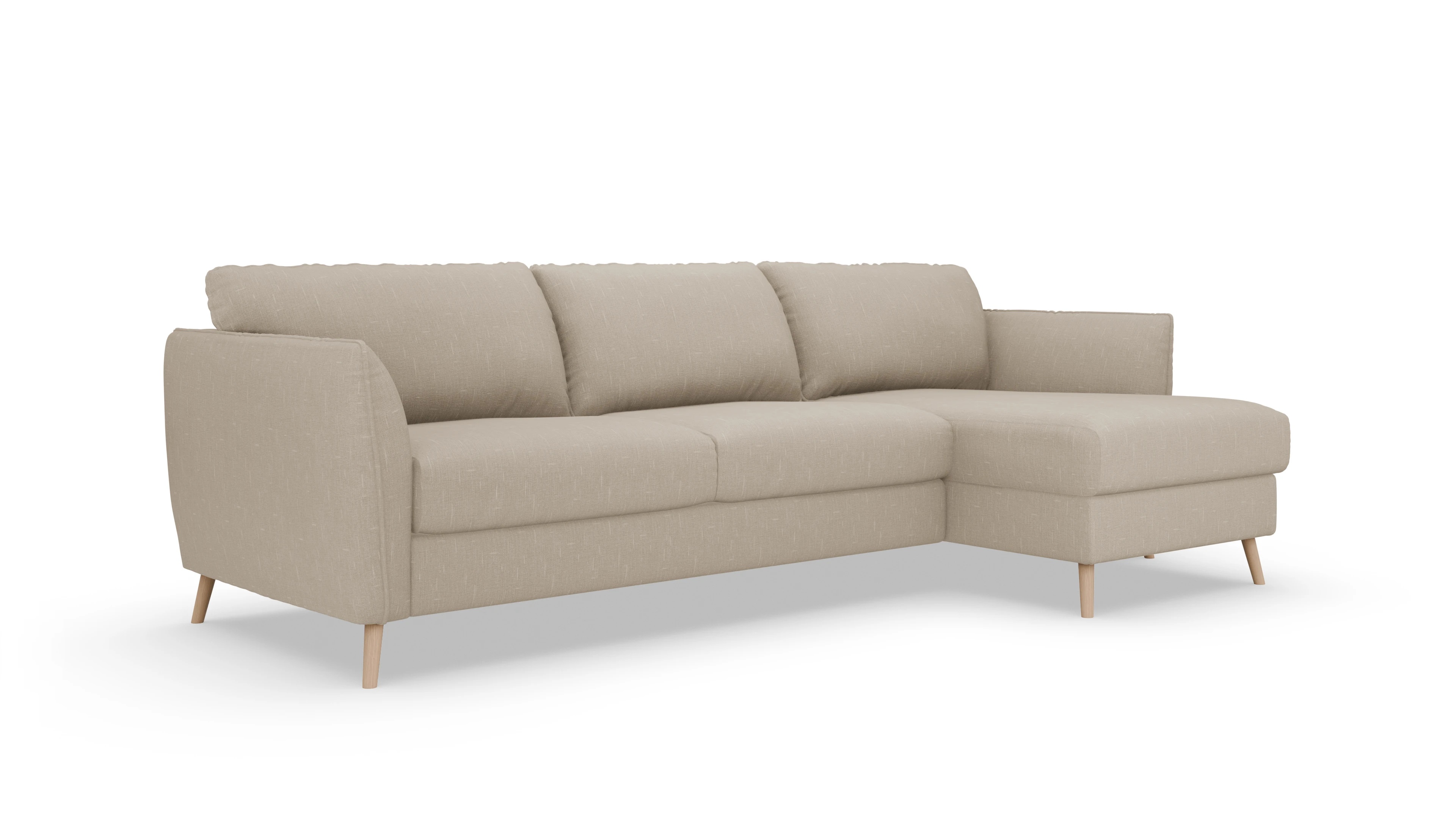 Ansicht des Produktes Eriksen Sofa mit Rec rechts in Stoff beige