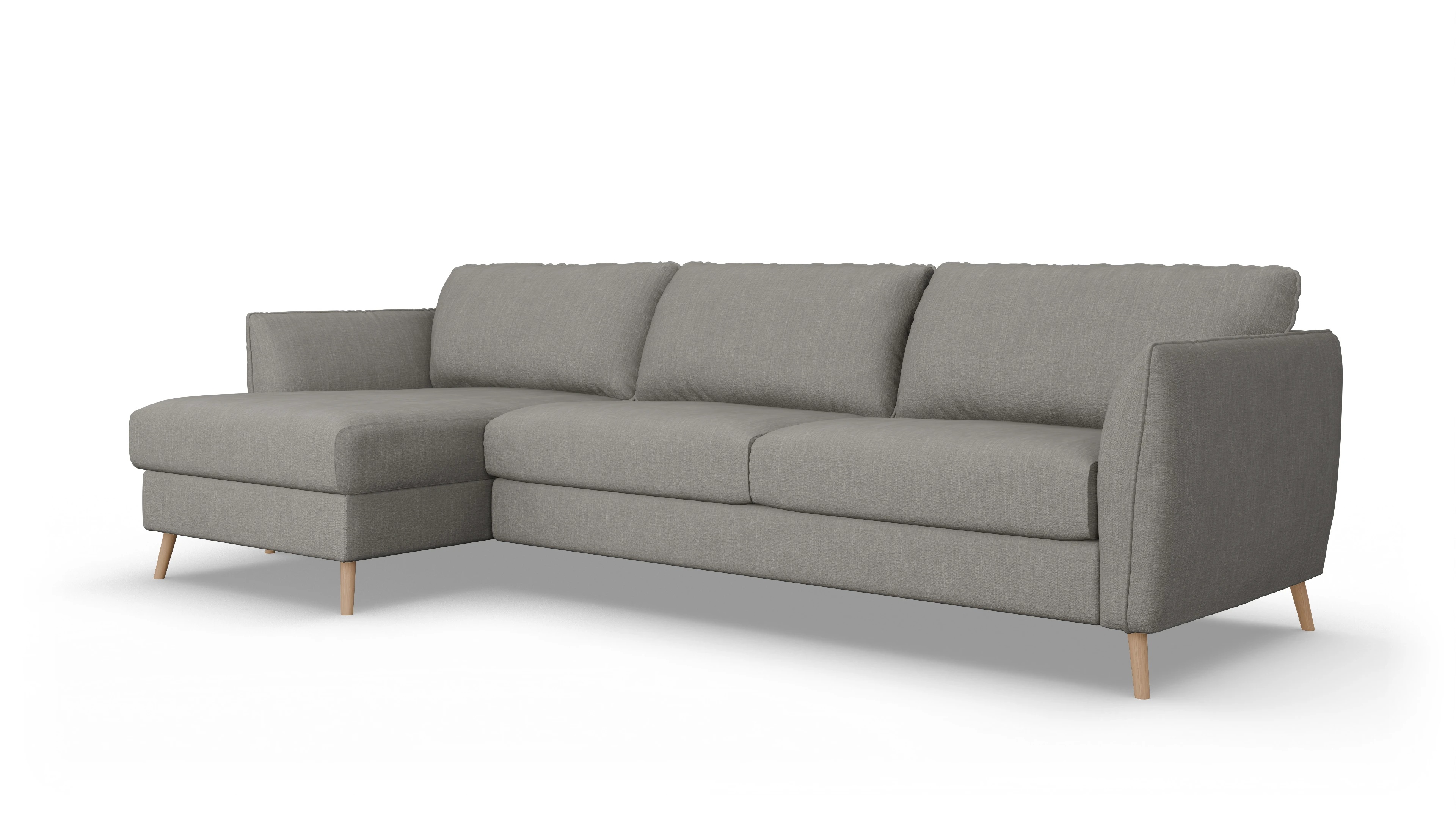 Ansicht des Produktes Eriksen Sofa mit Rec links in Stoff grau