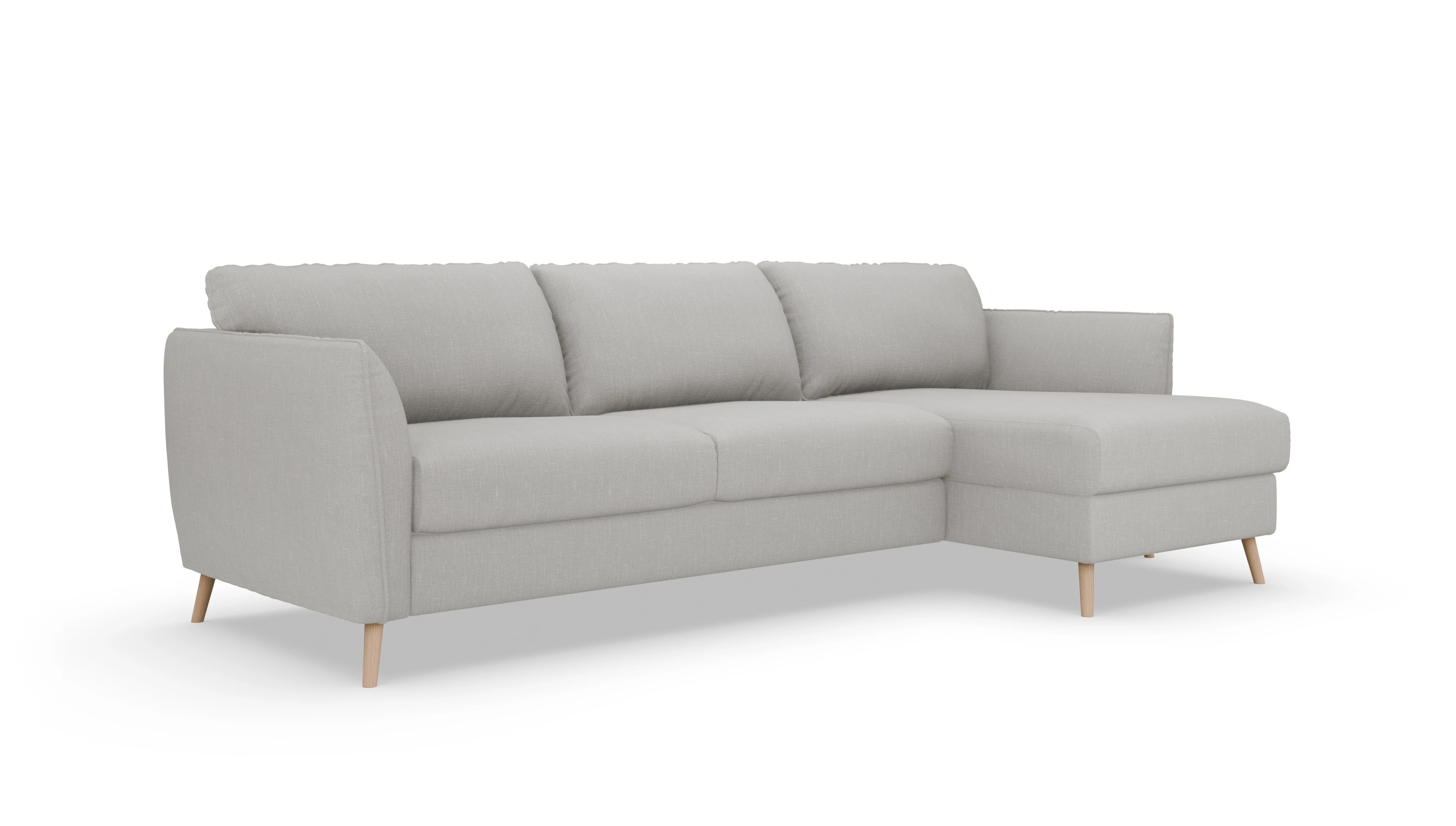 Ansicht des Produktes Eriksen Sofa mit Rec rechts in Stoff grau