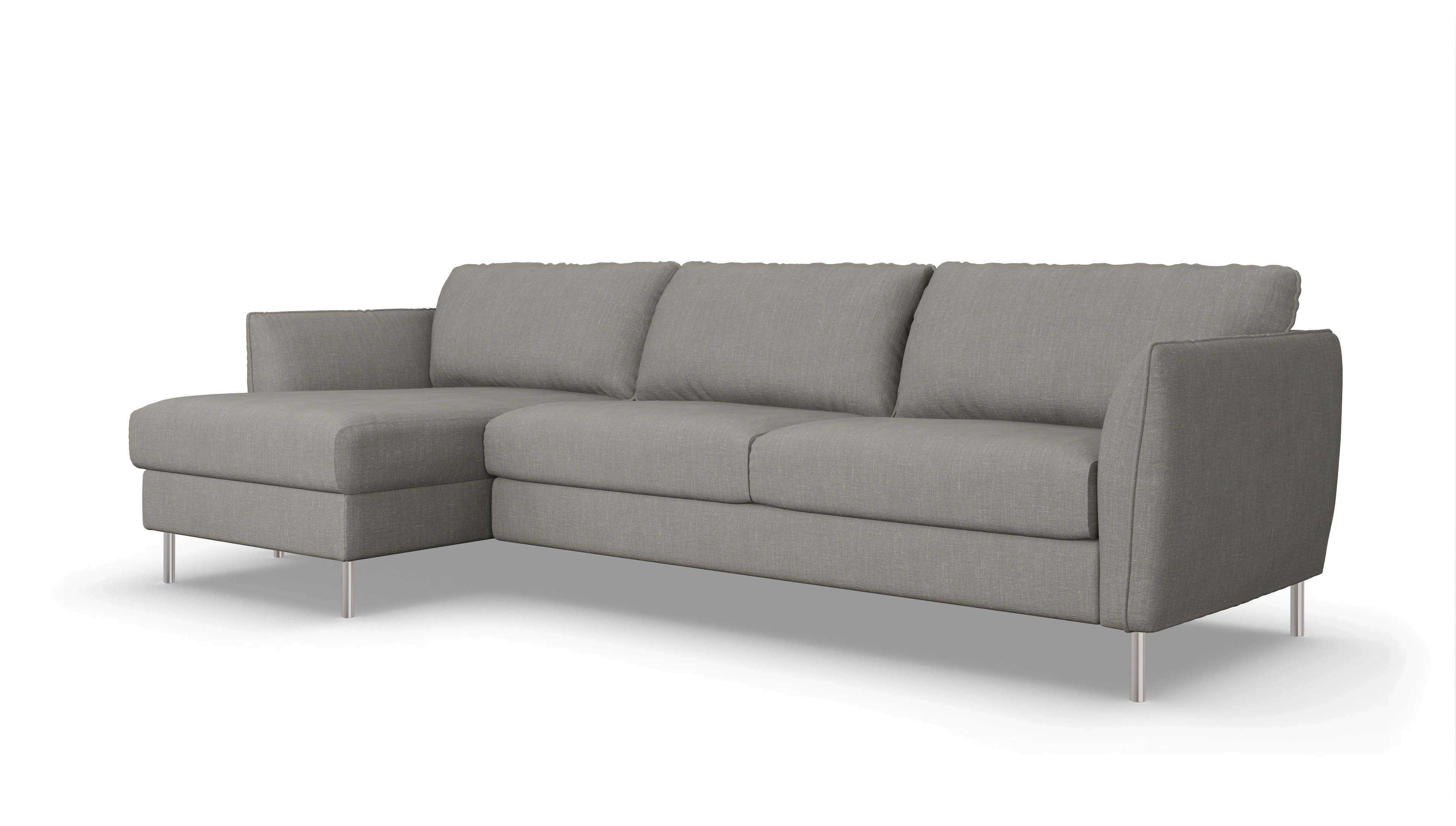 Ansicht des Produktes Eriksen Sofa mit Rec links in Stoff grau