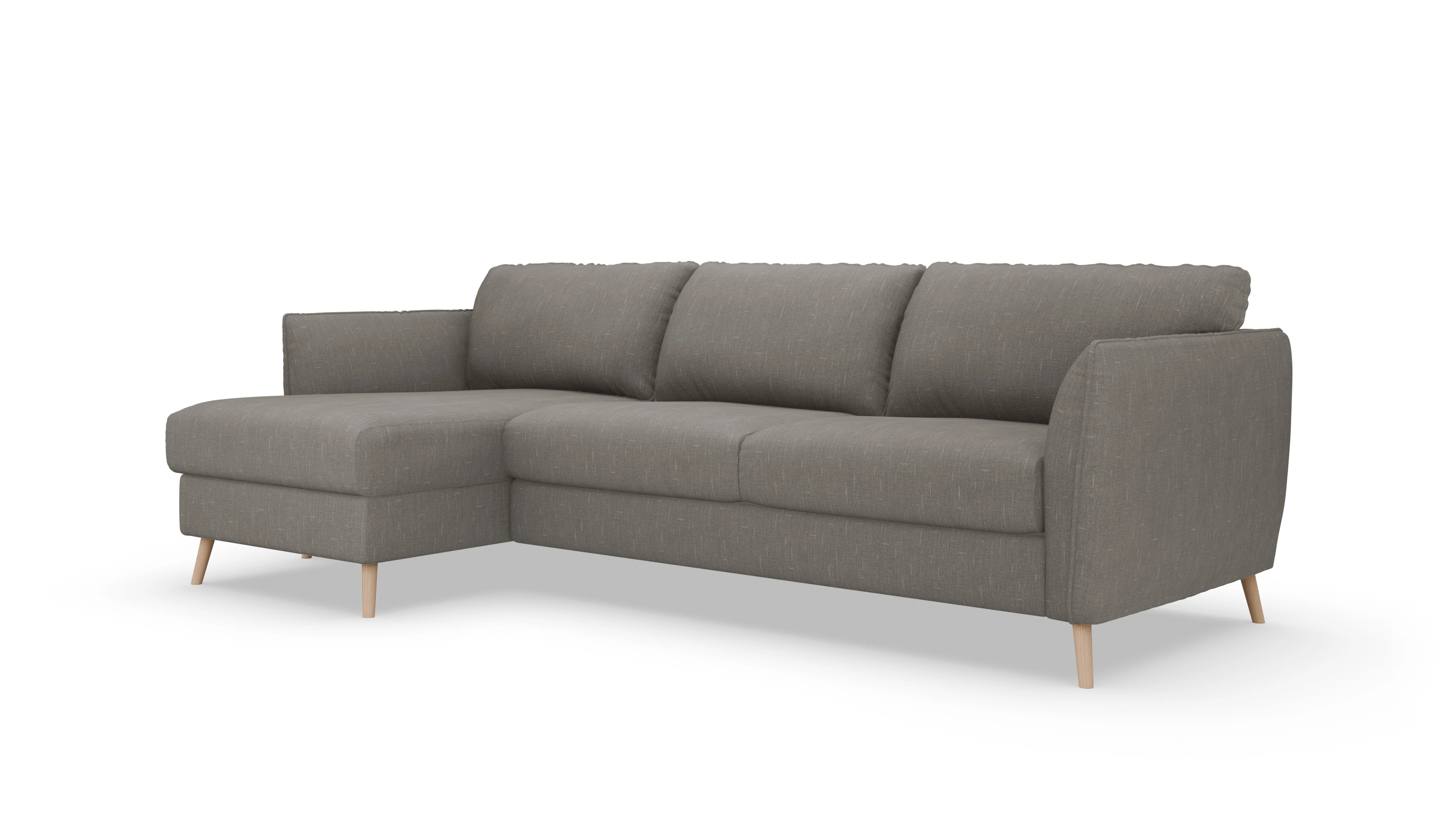 Ansicht des Produktes Eriksen Sofa mit Rec links in Stoff braun
