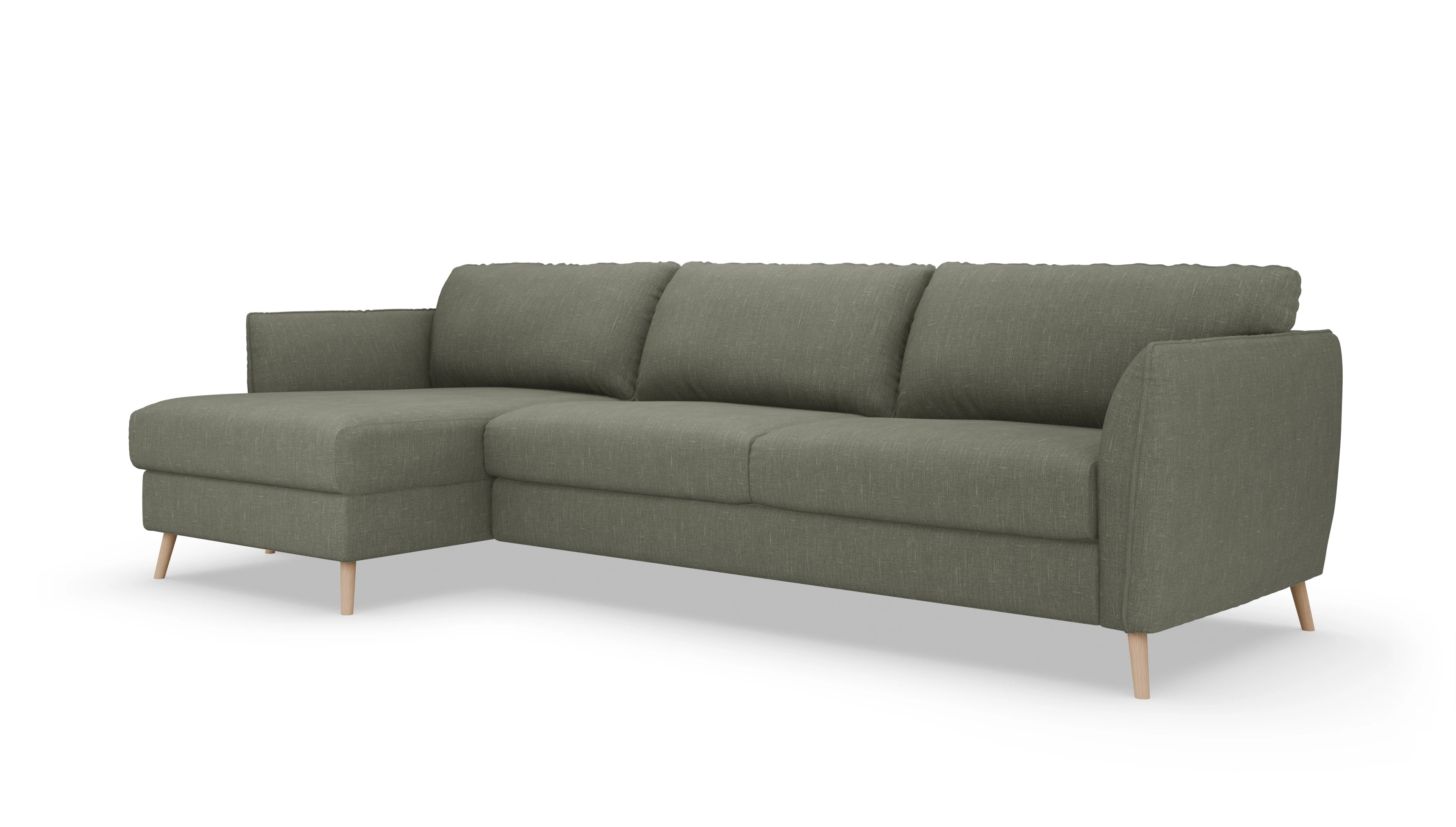 Ansicht des Produktes Eriksen Sofa mit Rec links in Stoff braun