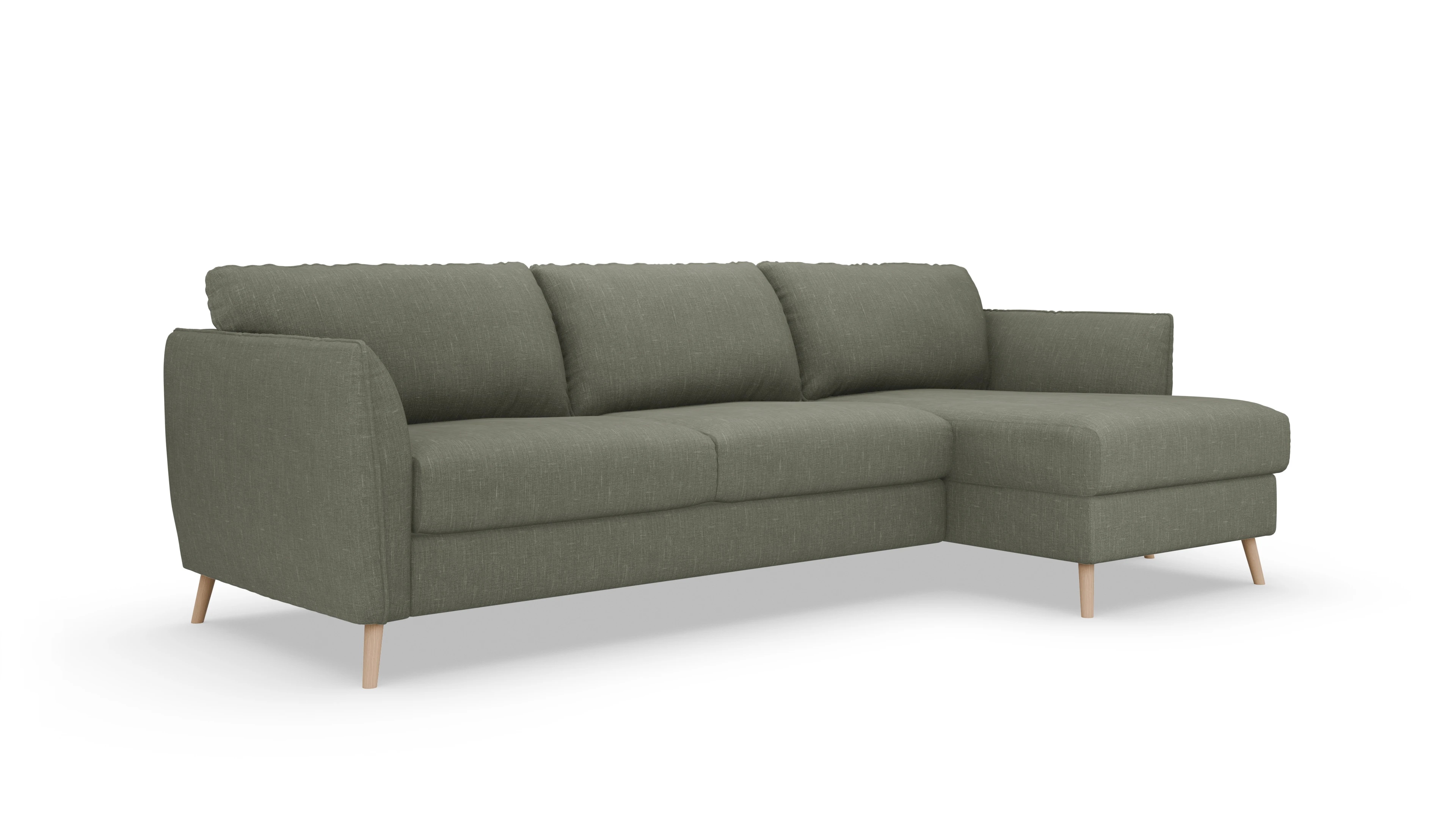 Ansicht des Produktes Eriksen Sofa mit Rec rechts in Stoff braun