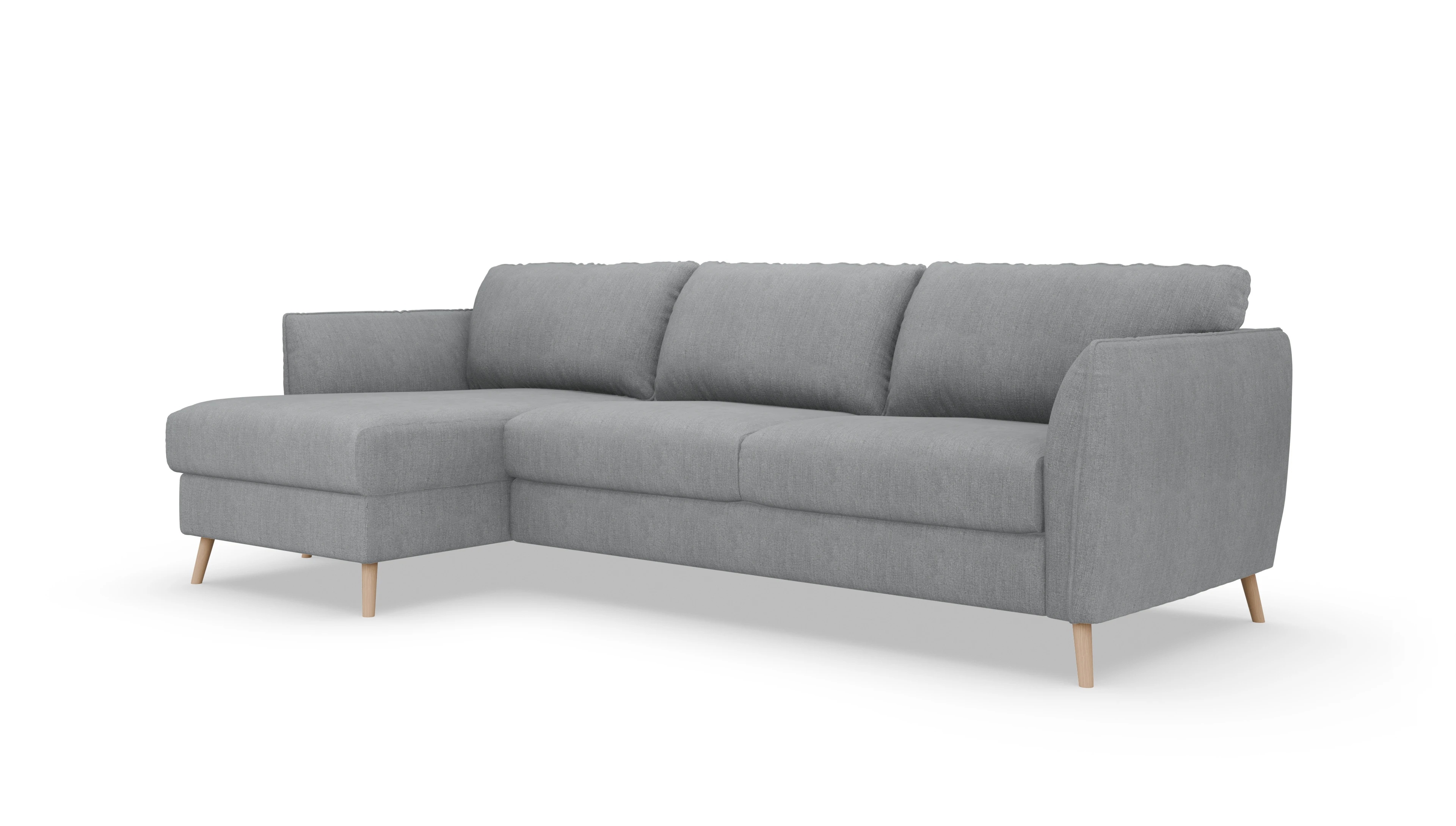 Schlafsofa Eriksen Ansicht des Produktes Eriksen Sofa mit Rec links in Stoff grau