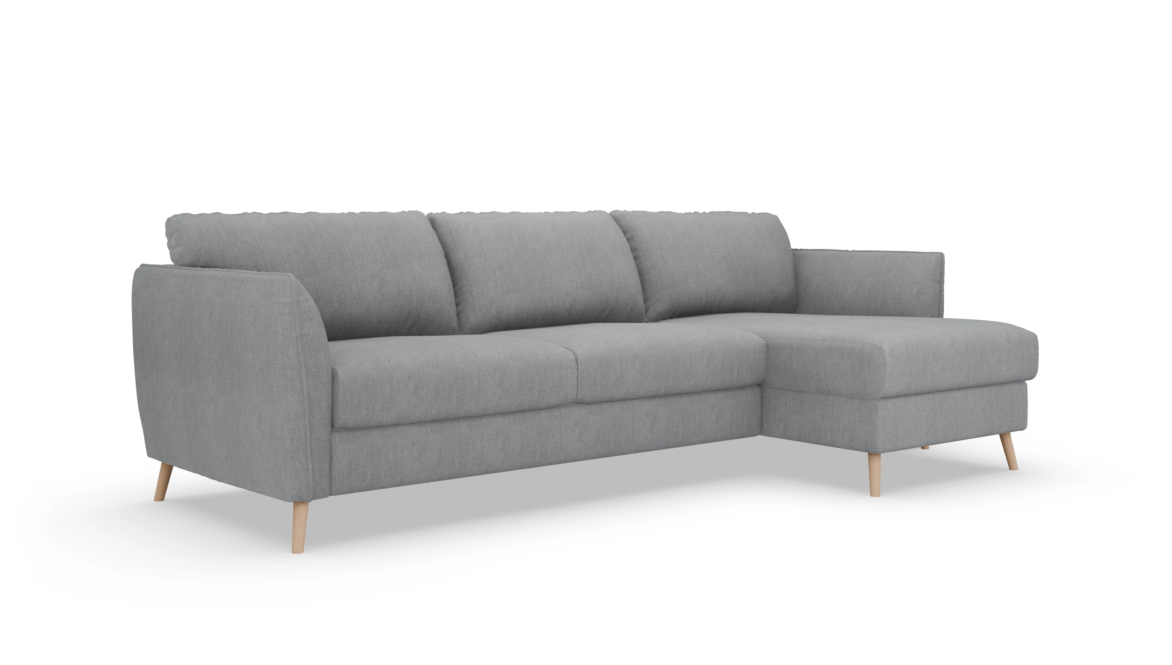 Ansicht des Produktes Eriksen Sofa mit Rec rechts in Stoff grau