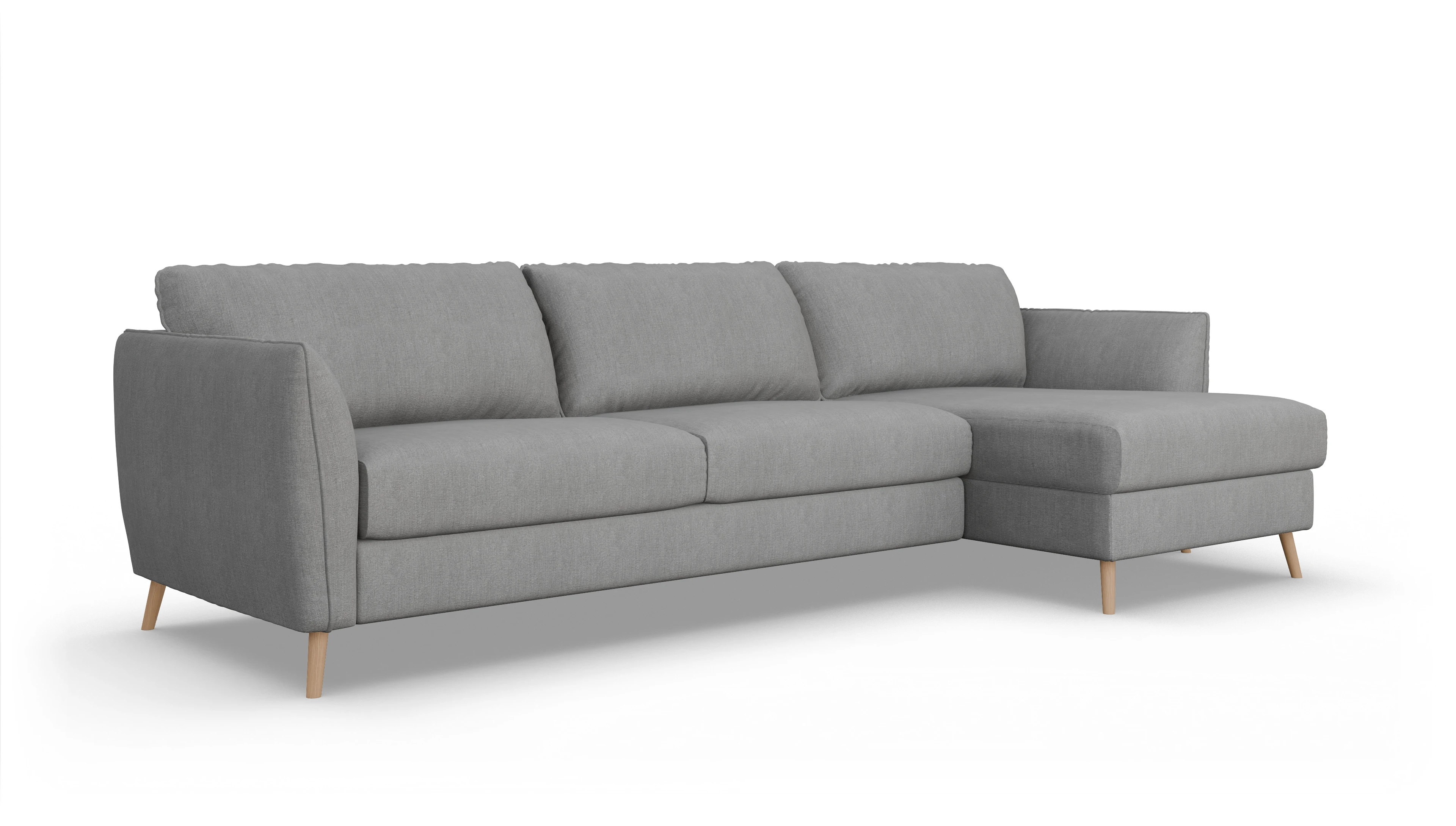 Ansicht des Produktes Eriksen Sofa mit Rec rechts in Stoff grau