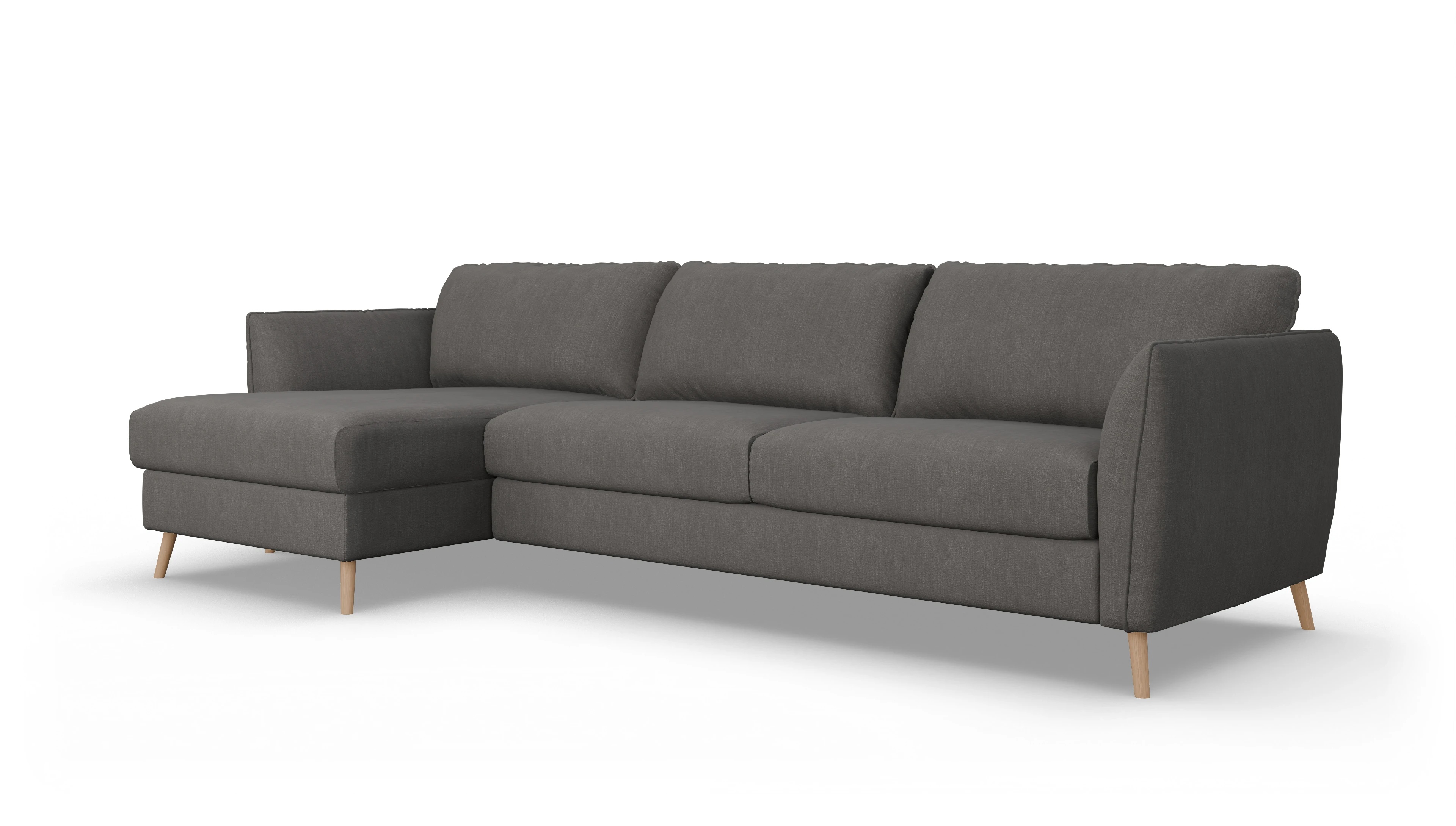 Ansicht des Produktes Eriksen Sofa mit Rec links in Stoff grau