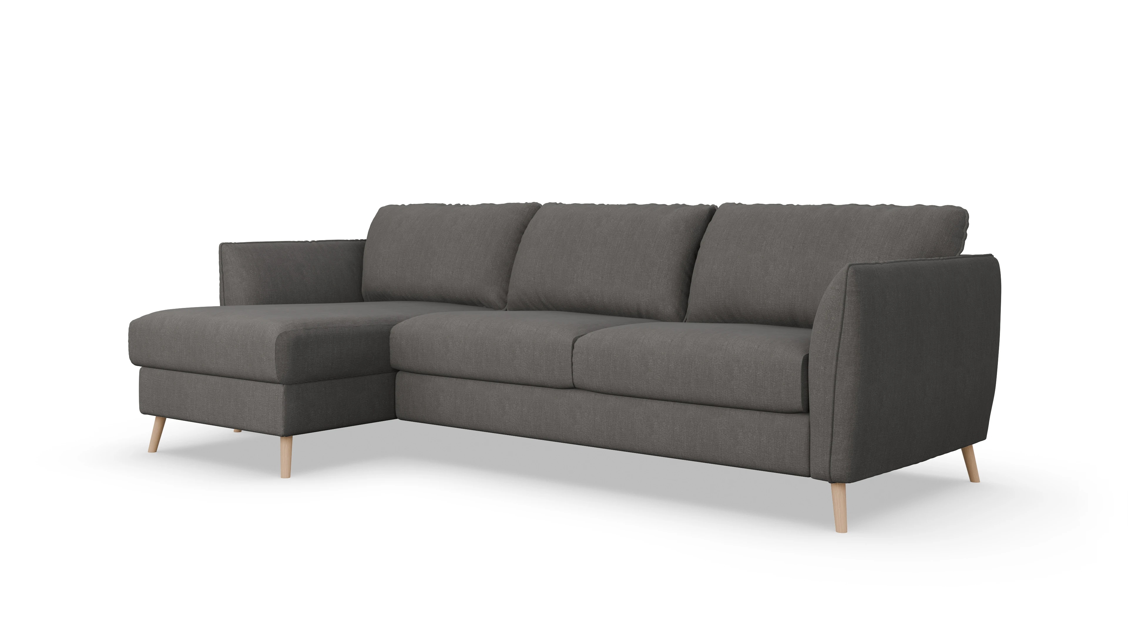 Ansicht des Produktes Eriksen Sofa mit Rec links in Stoff grau