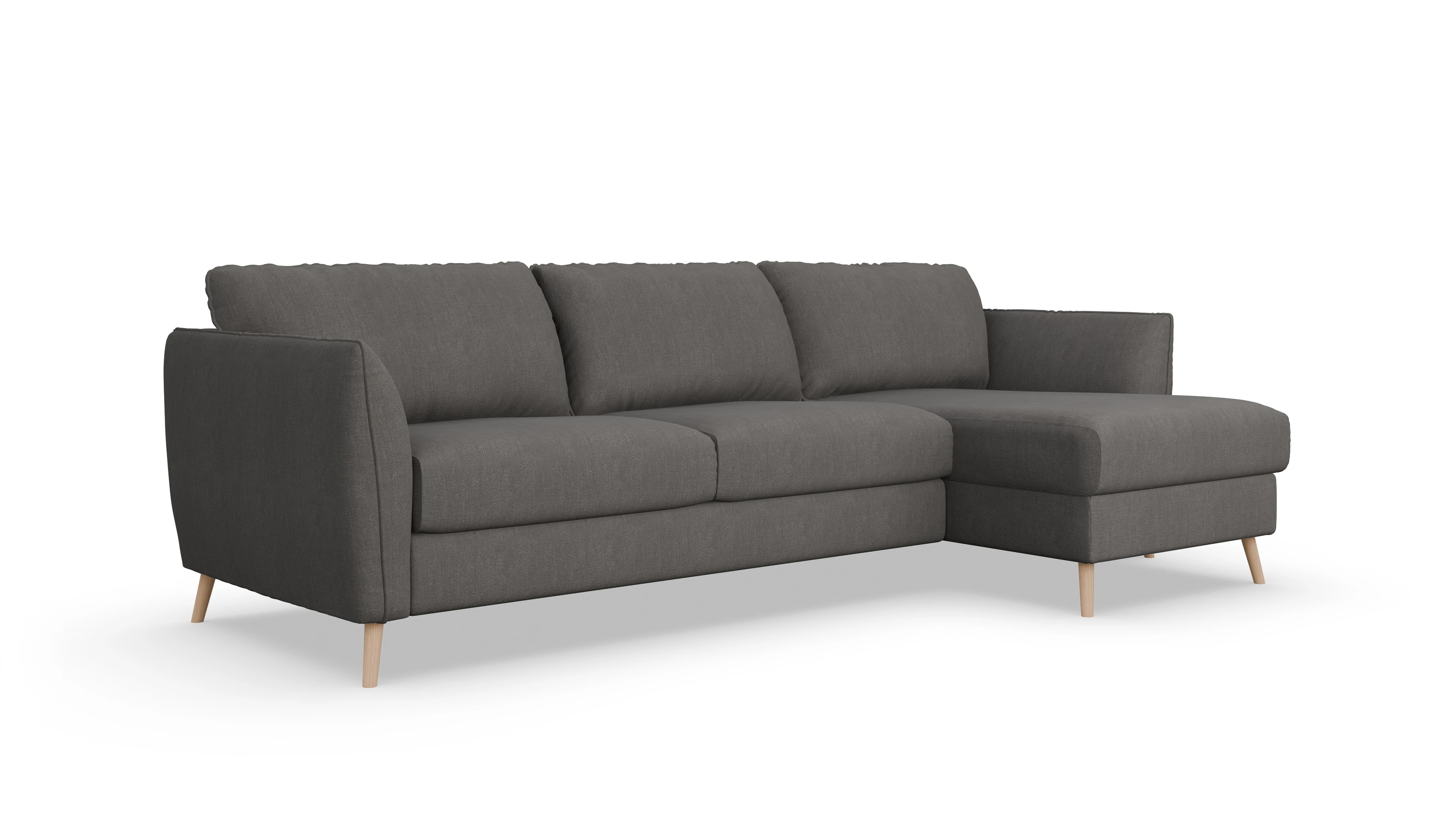 Ansicht des Produktes Eriksen Sofa mit Rec rechts in Stoff grau