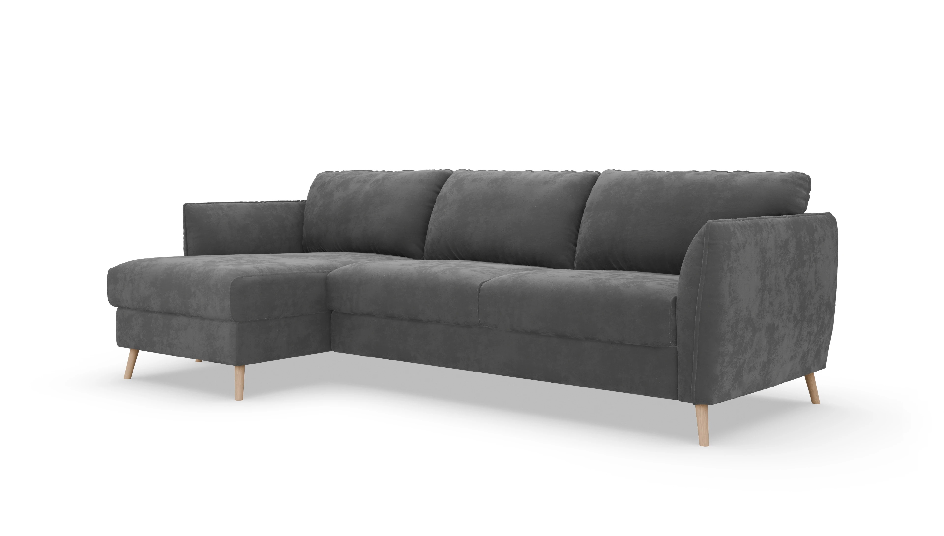 Ansicht des Produktes Eriksen Sofa mit Rec links in Samt grau