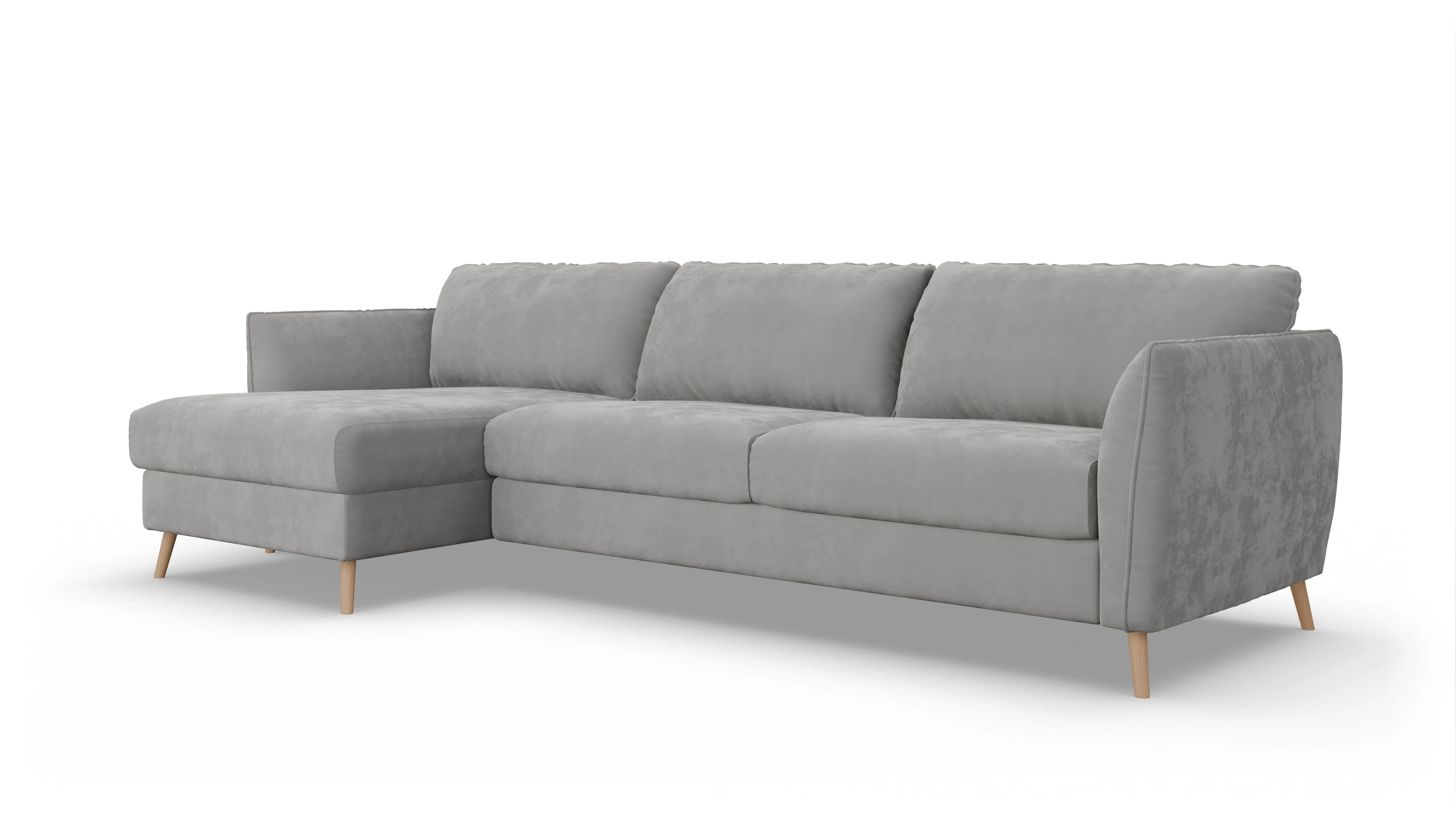 Ansicht des Produktes Eriksen Sofa mit Rec links in Samt grau