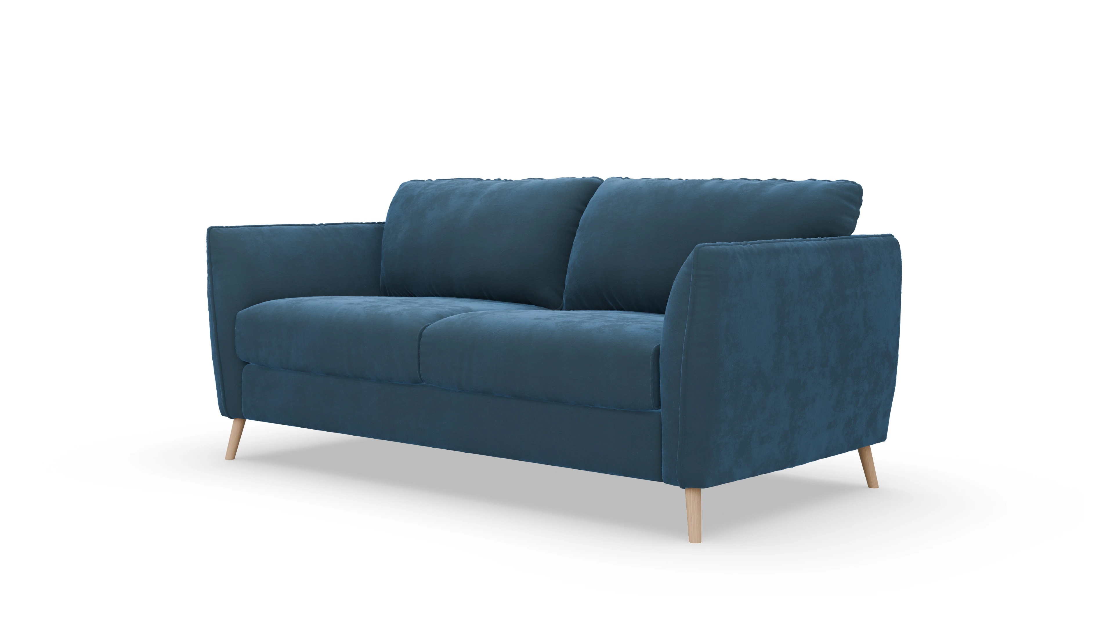 Schlafsofa Eriksen Ansicht des Produktes Eriksen 3-Sitzer in Samt blau