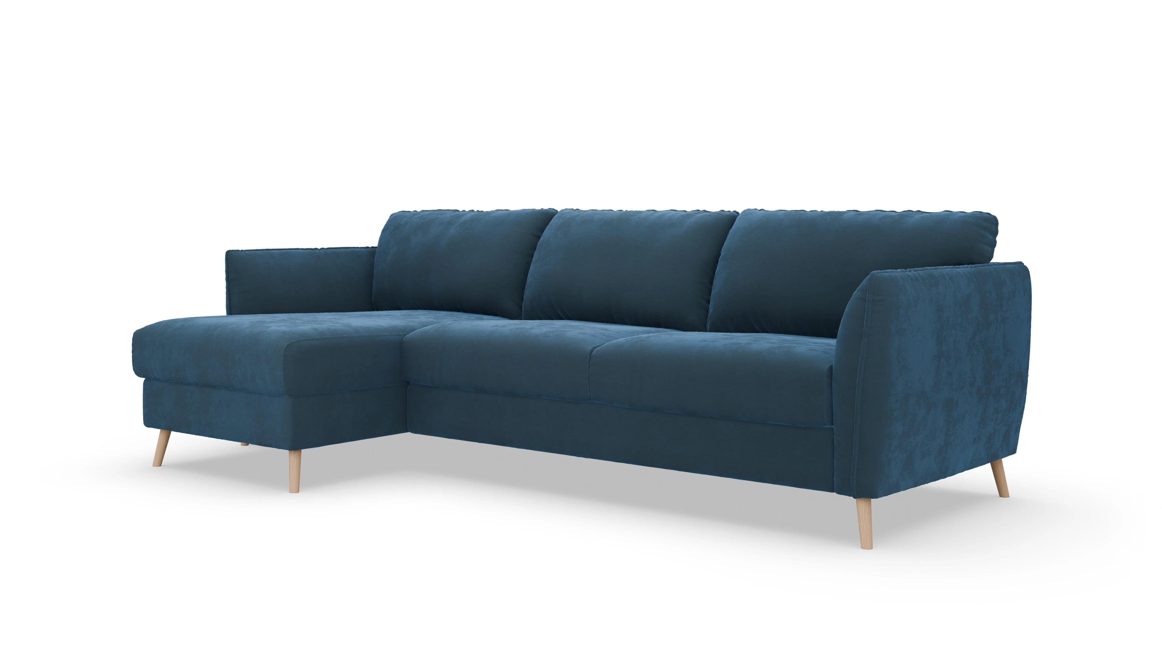 Ansicht des Produktes Eriksen Sofa mit Rec links in Samt blau