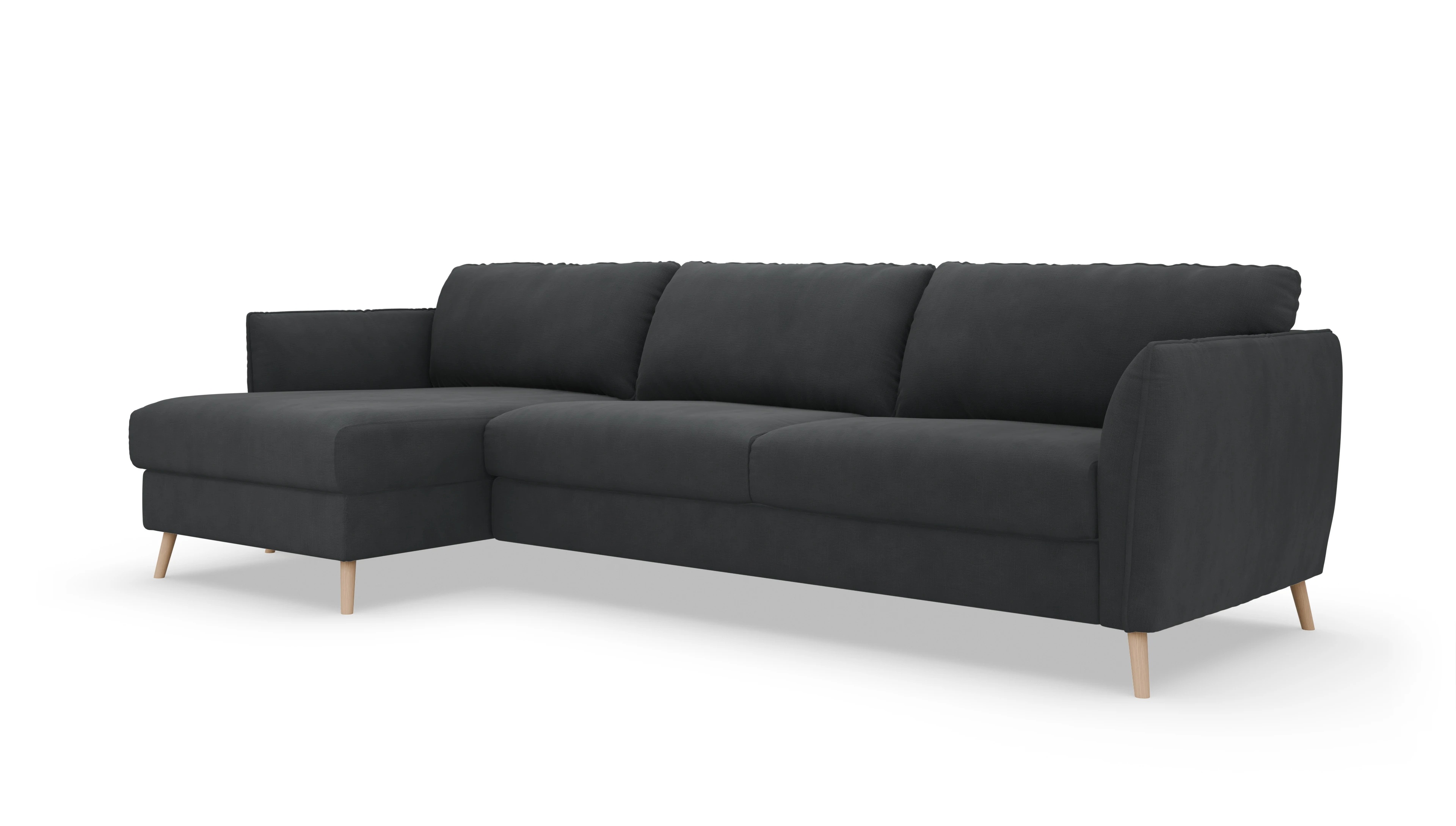 Ansicht des Produktes Eriksen Sofa mit Rec links in Stoff grau