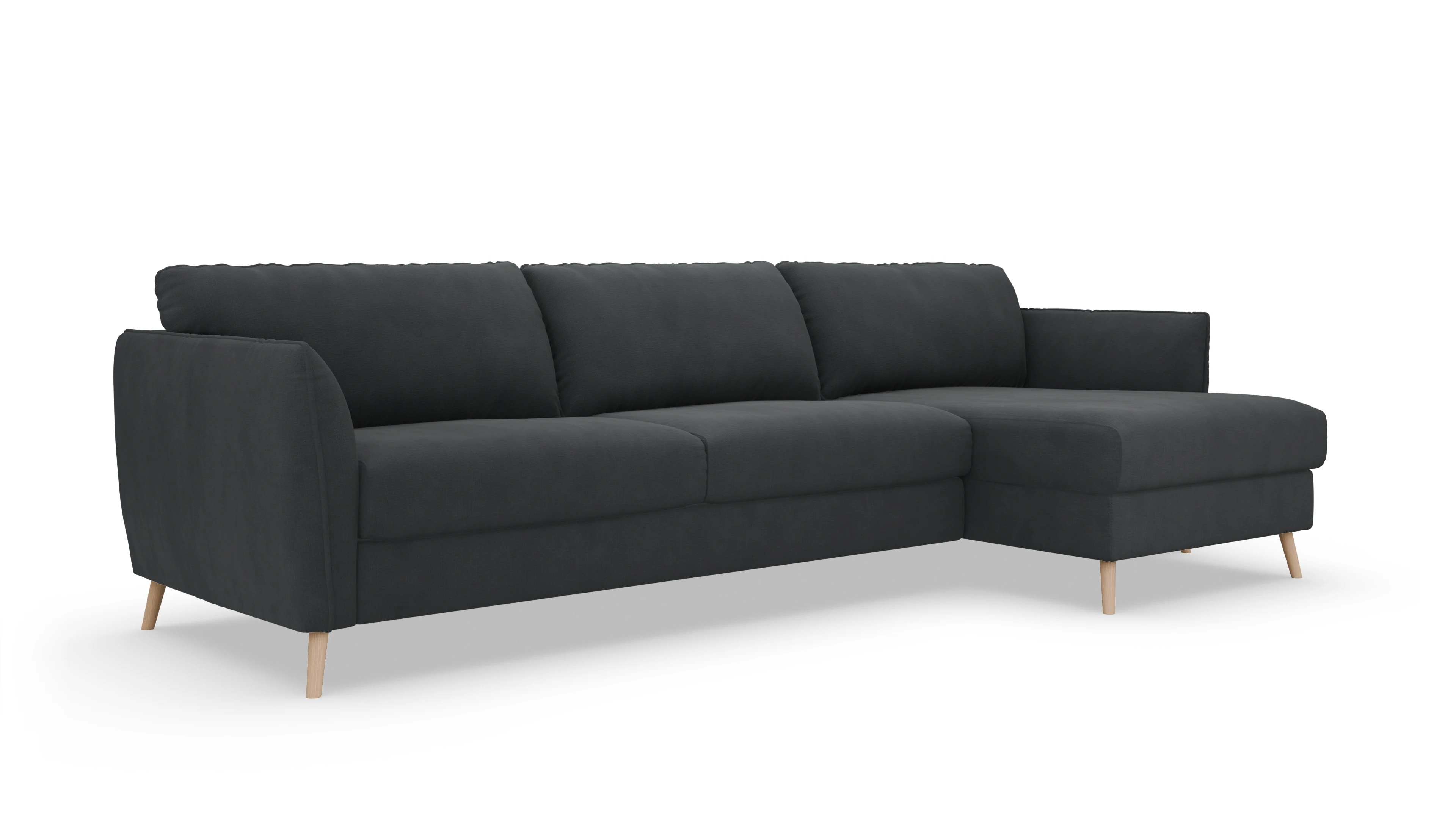 Schlafsofa Eriksen Ansicht des Produktes Eriksen Sofa mit Rec rechts in Stoff grau