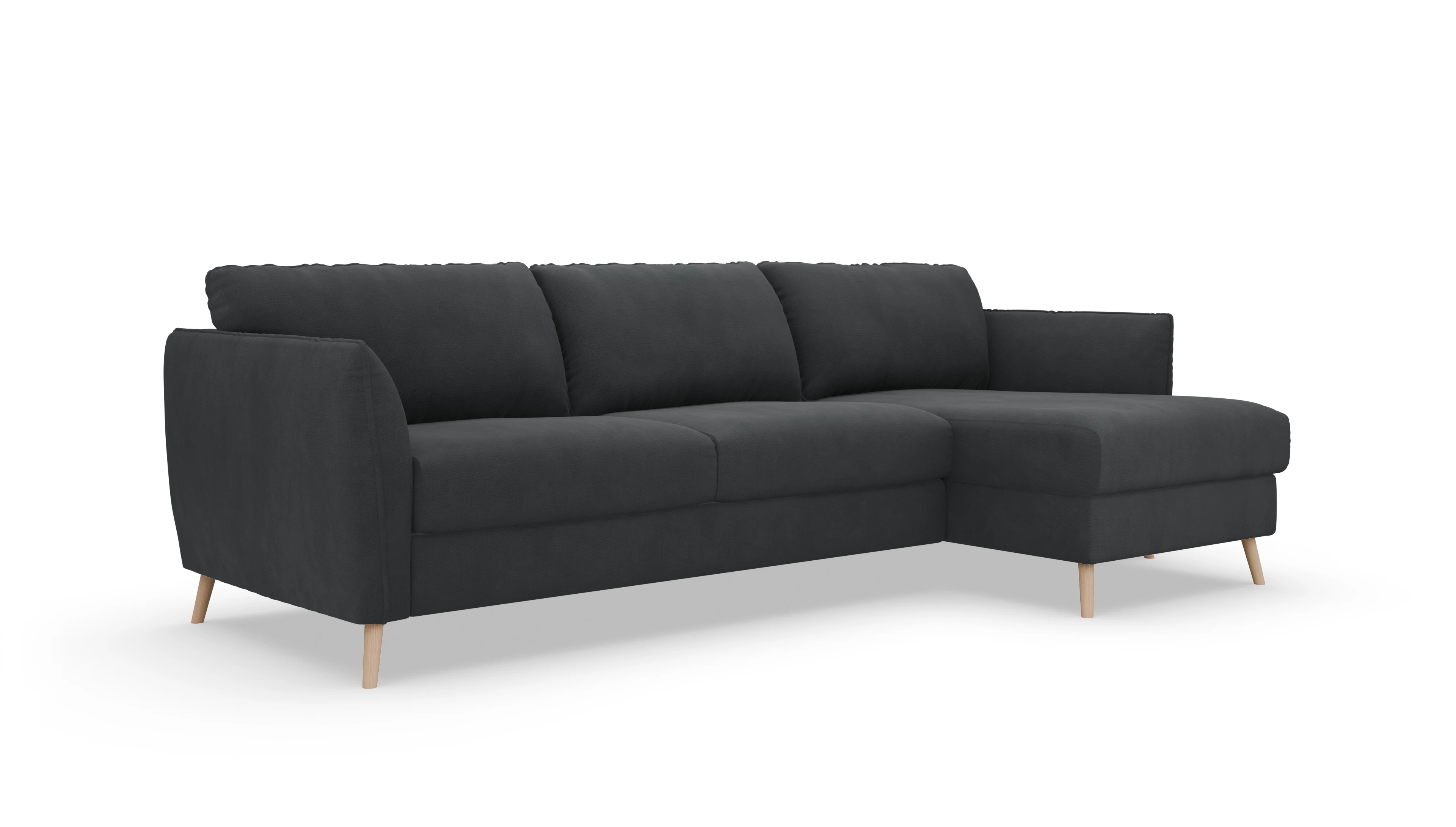 Ansicht des Produktes Eriksen Sofa mit Rec rechts in Stoff grau