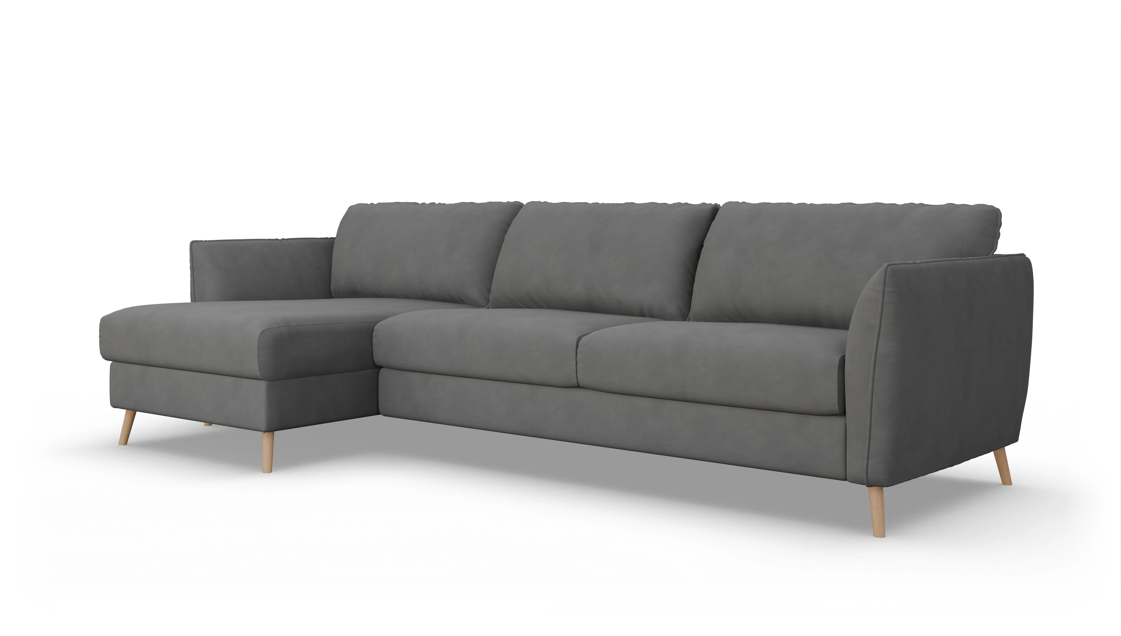 Ansicht des Produktes Eriksen Sofa mit Rec links in Stoff grau