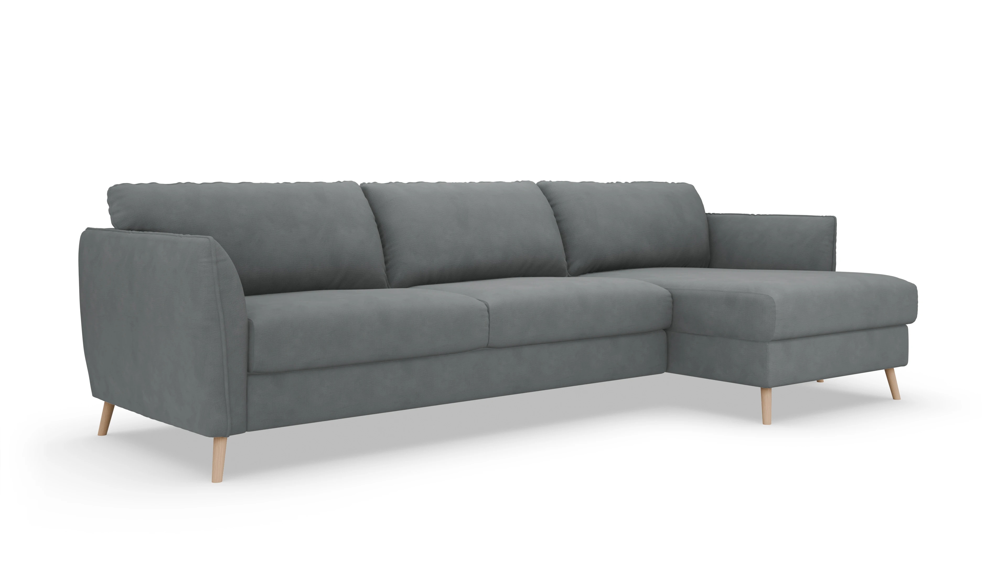 Schlafsofa Eriksen Ansicht des Produktes Eriksen Sofa mit Rec rechts in Stoff grau