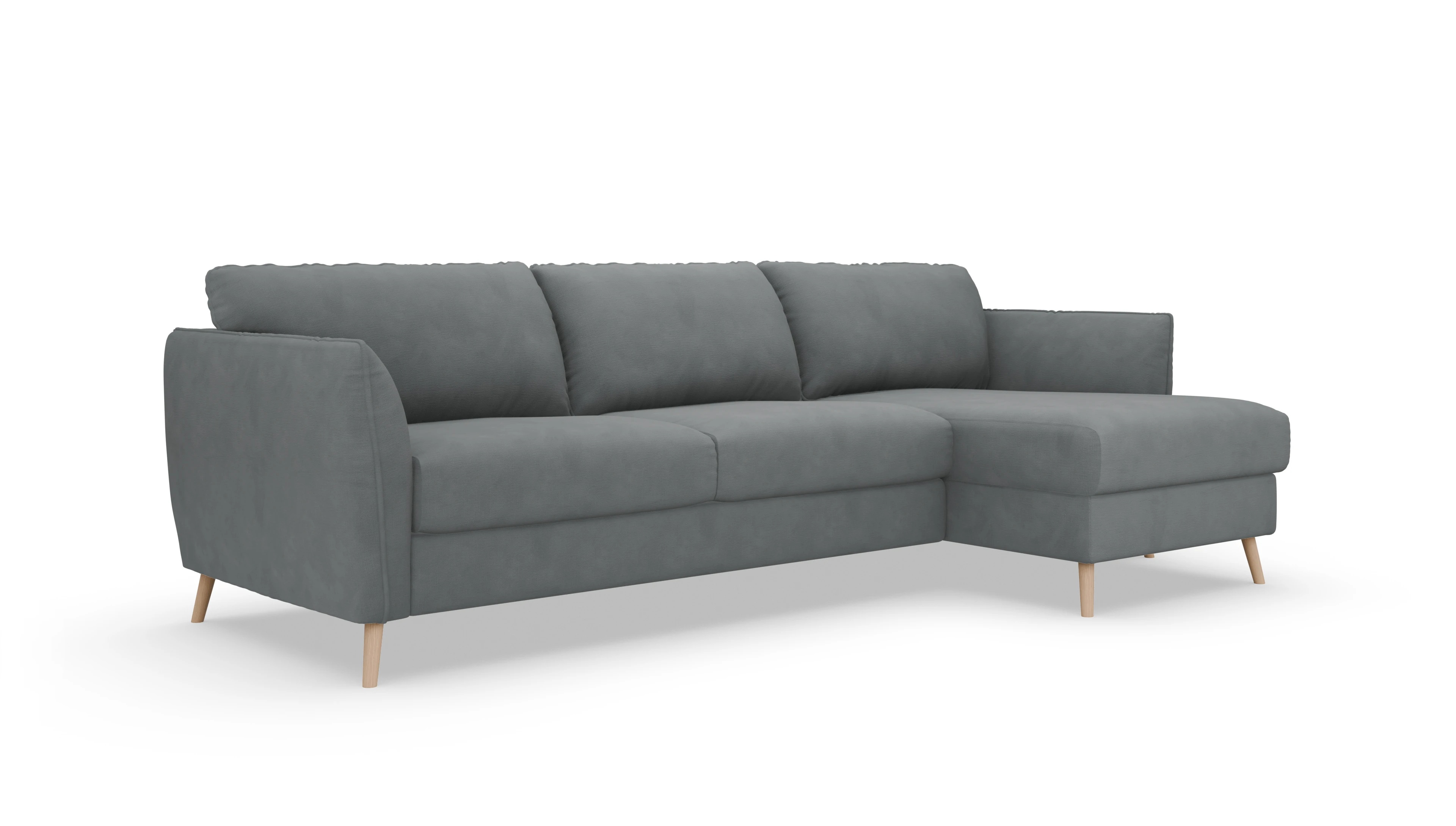 Ansicht des Produktes Eriksen Sofa mit Rec rechts in Stoff grau
