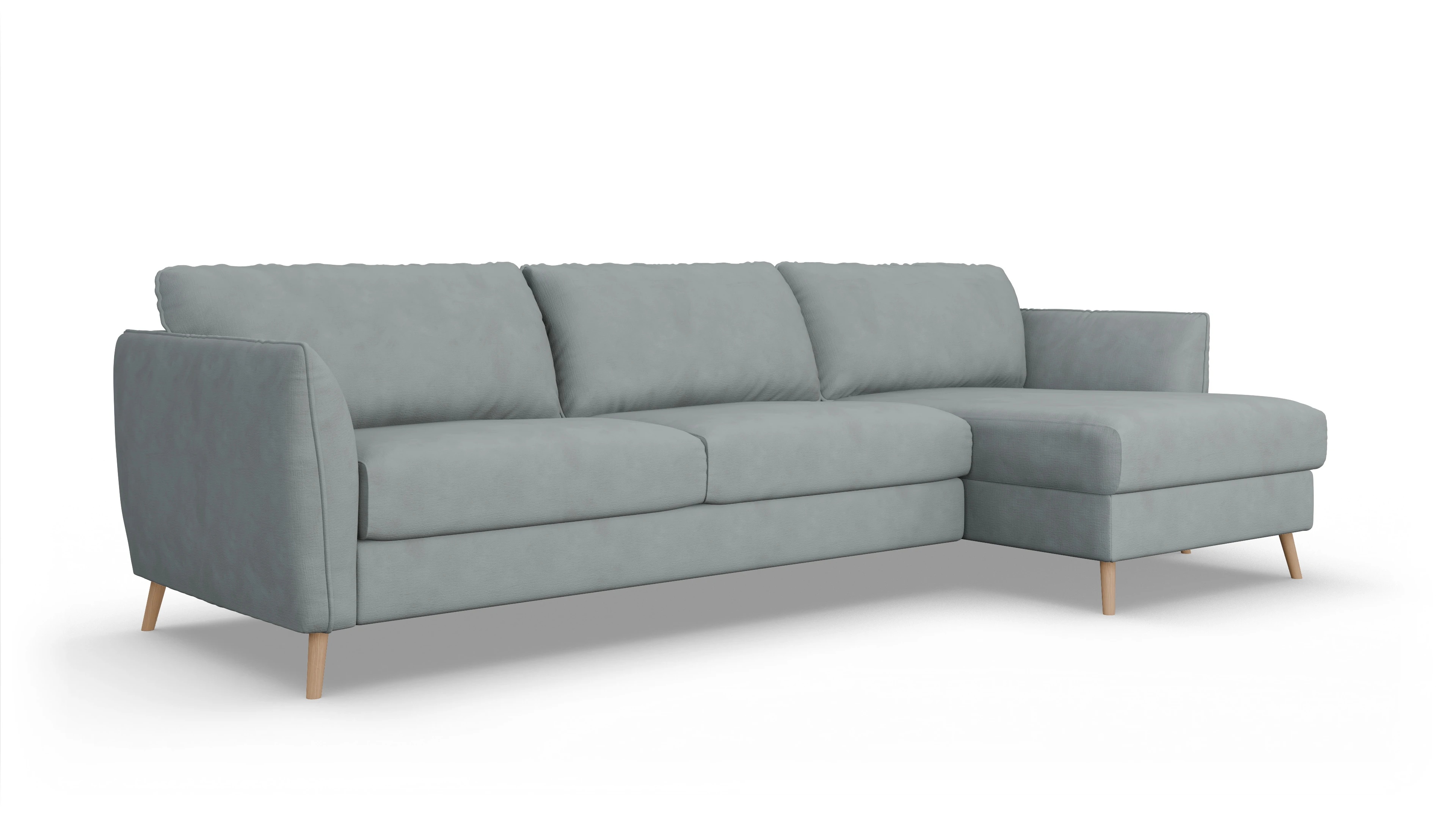 Ansicht des Produktes Eriksen Sofa mit Rec rechts in Stoff grau