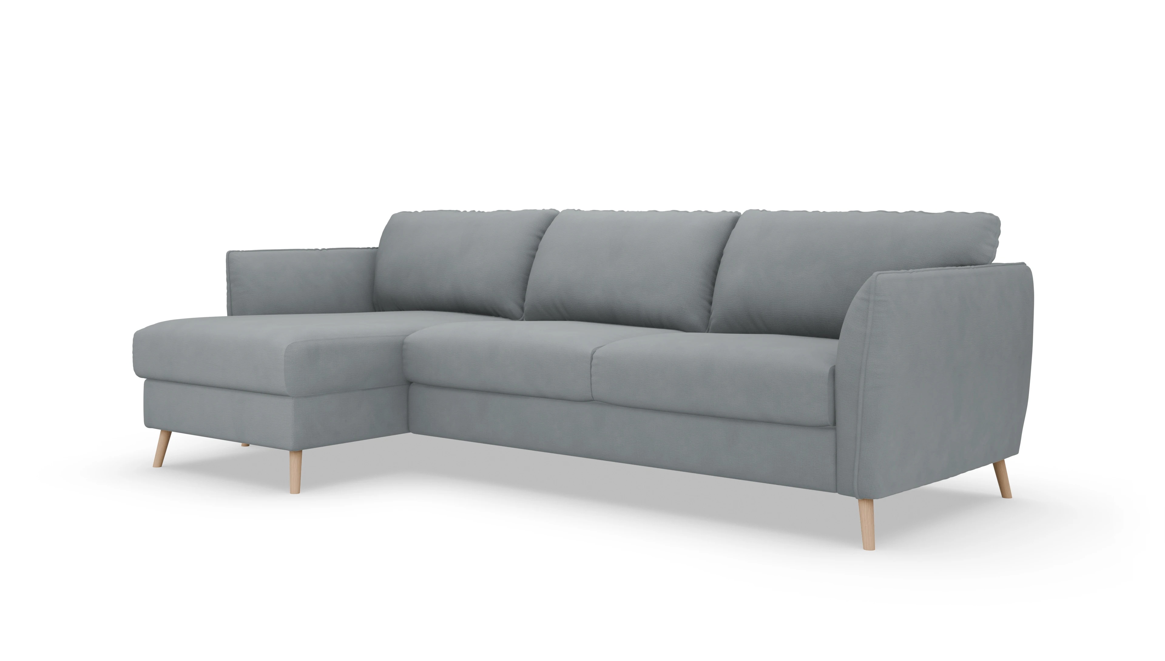Ansicht des Produktes Eriksen Sofa mit Rec links in Stoff grau