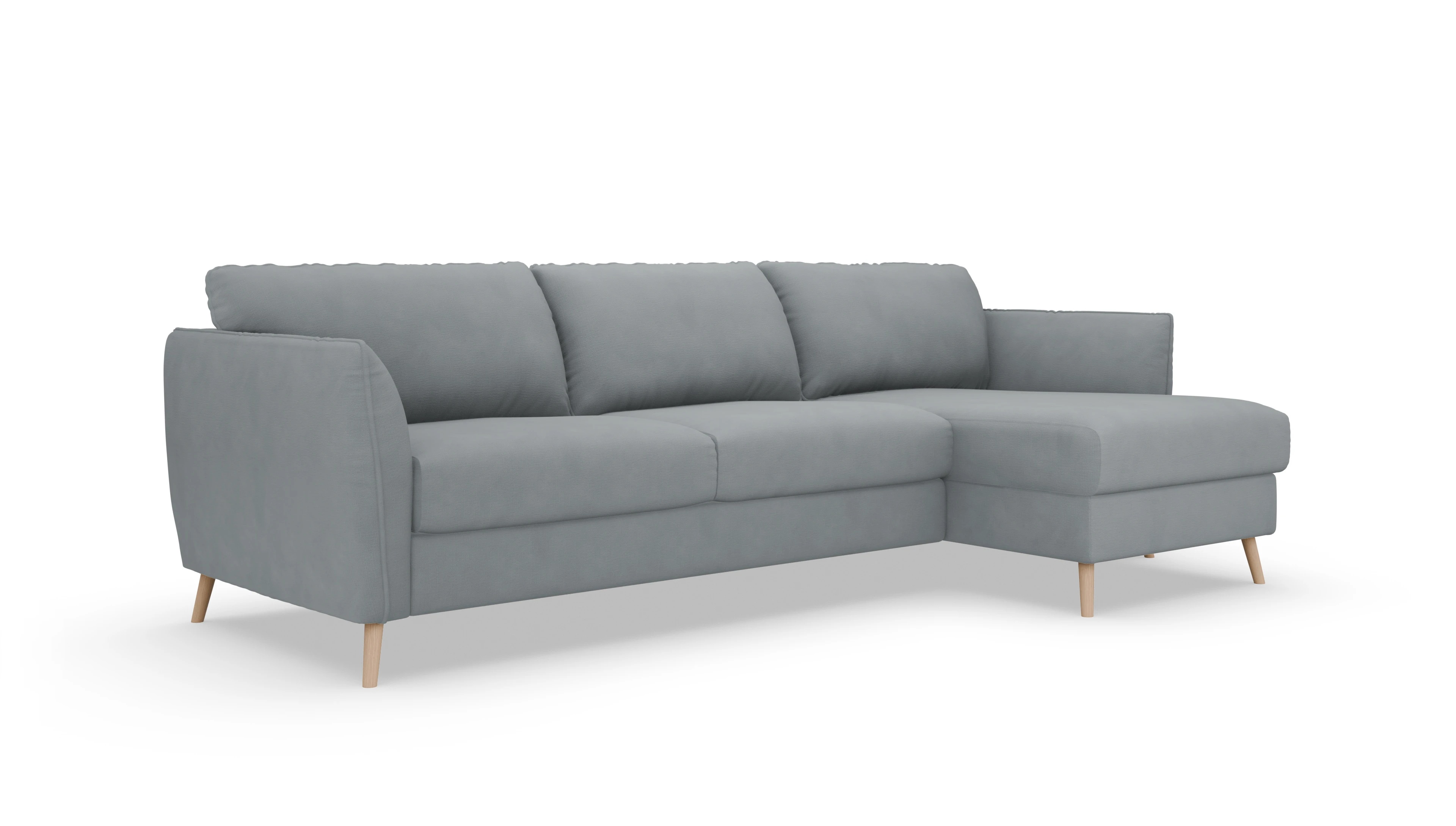 Ansicht des Produktes Eriksen Sofa mit Rec rechts in Stoff grau
