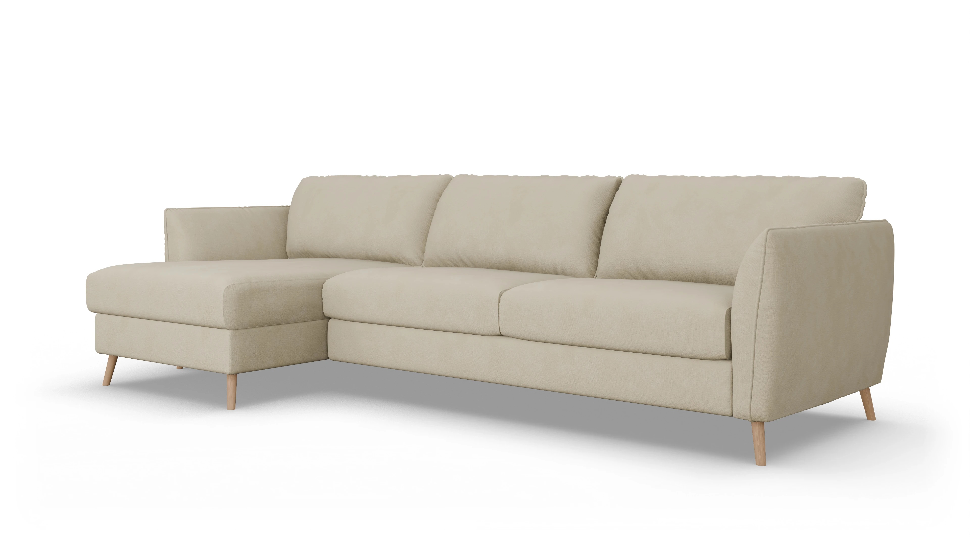 Ansicht des Produktes Eriksen Sofa mit Rec links in Stoff beige