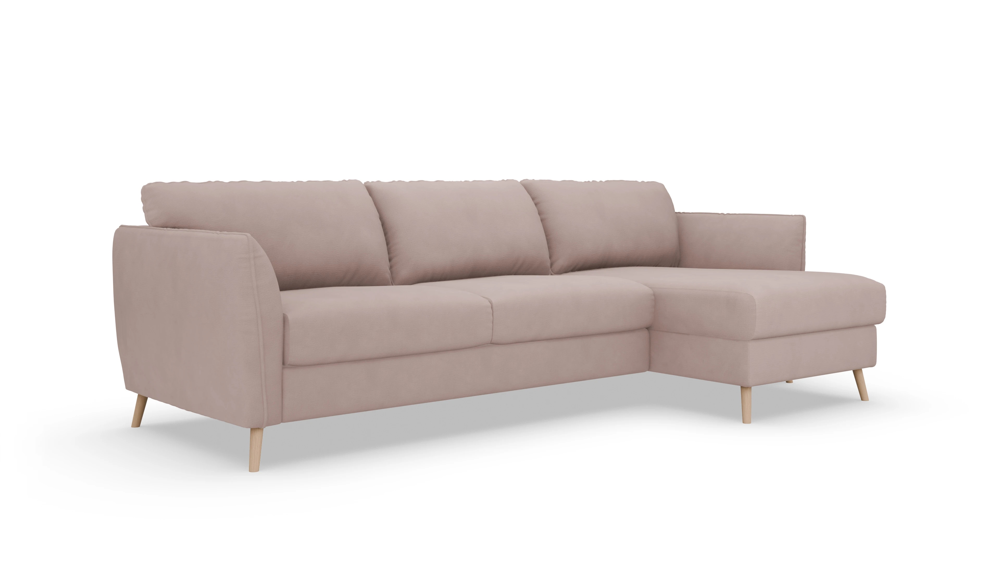 Schlafsofa Eriksen Ansicht des Produktes Eriksen Sofa mit Rec rechts in Stoff rot