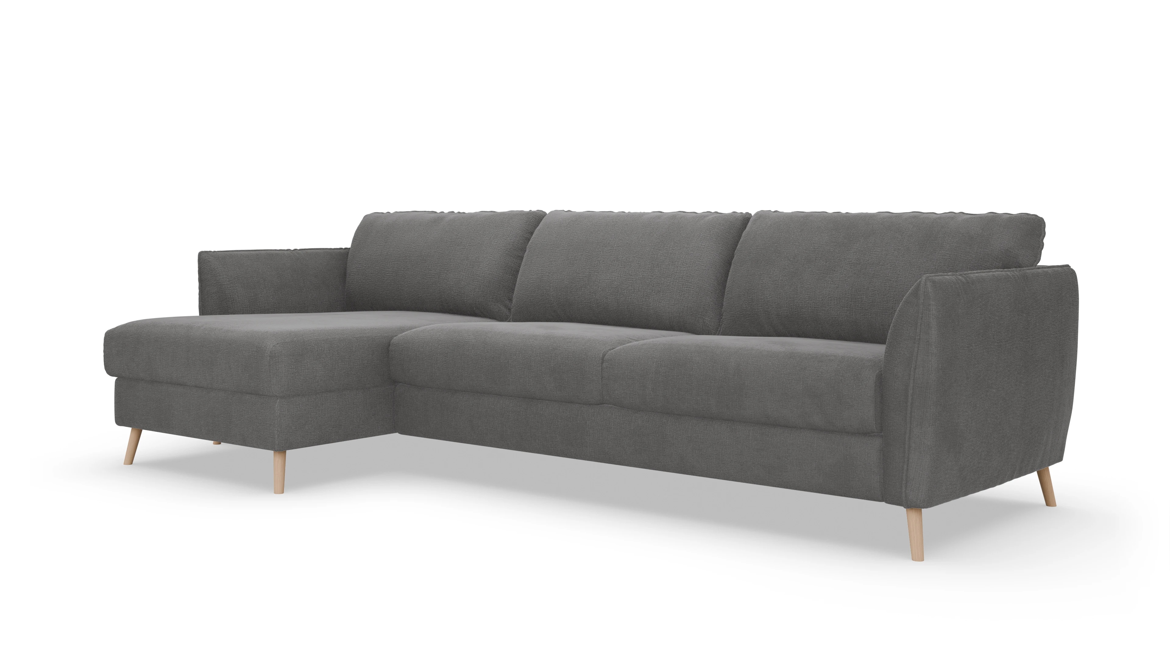 Ansicht des Produktes Eriksen Sofa mit Rec links in Stoff grau