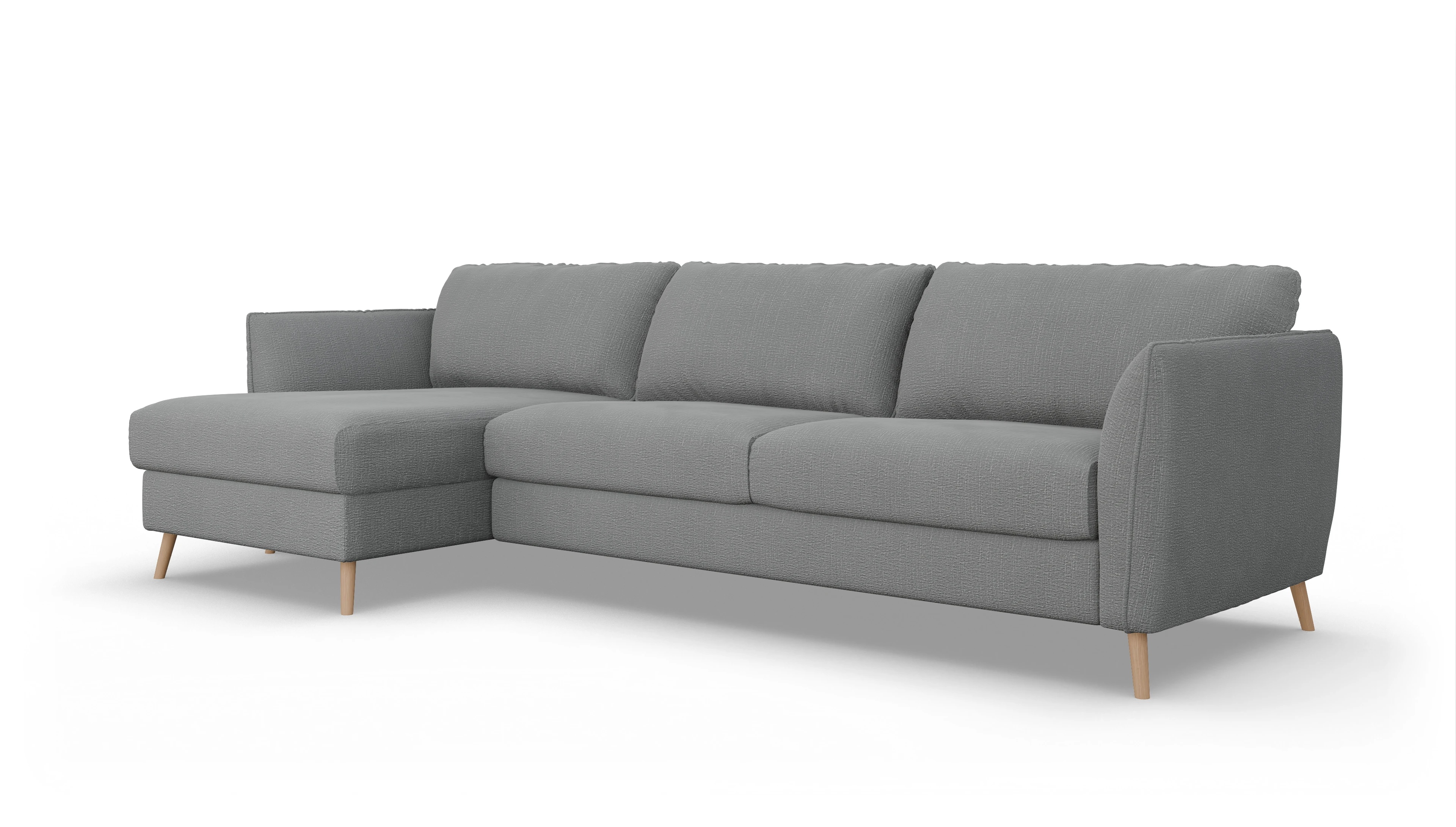 Ansicht des Produktes Eriksen Sofa mit Rec links in Stoff grau
