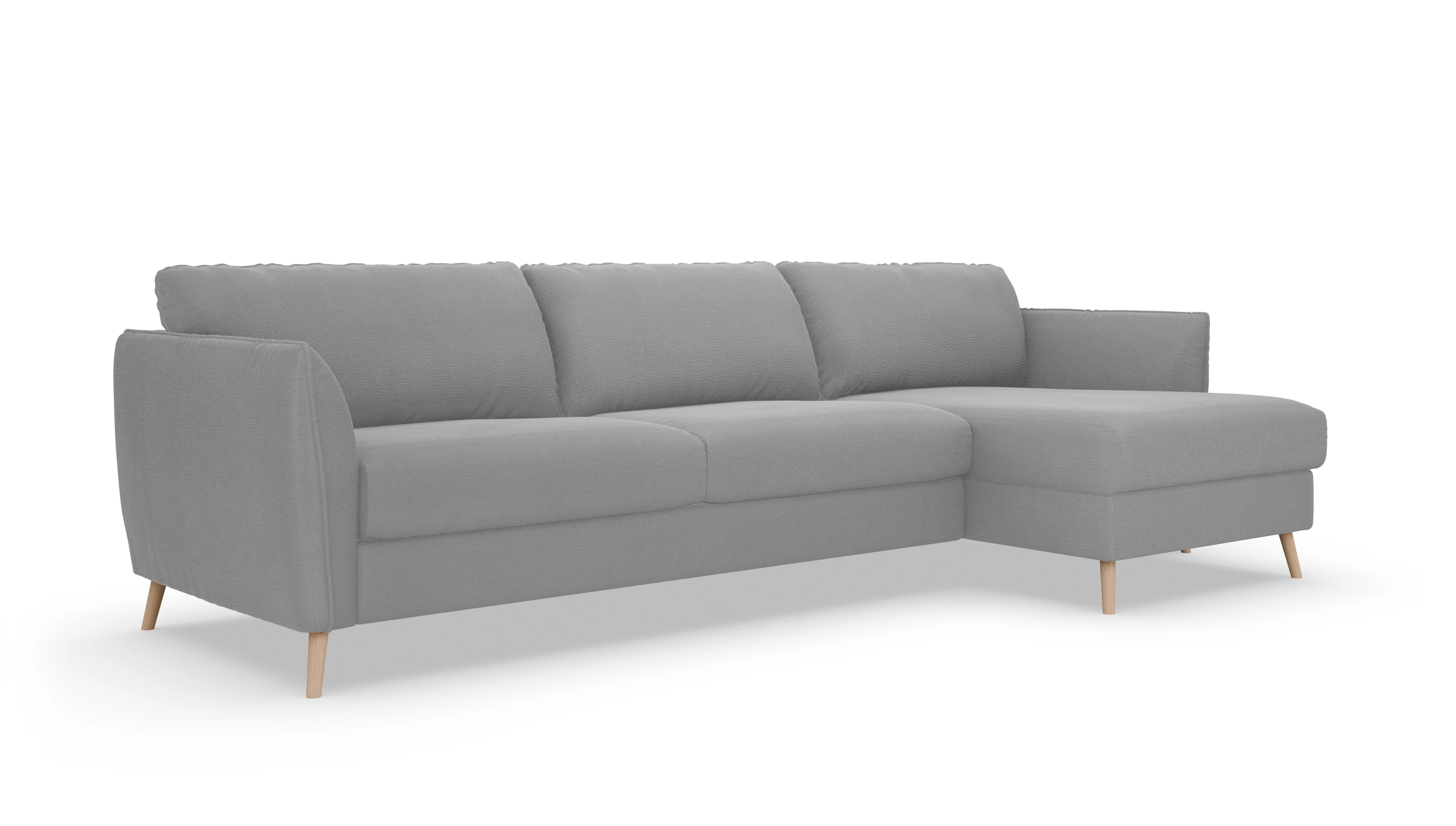 Schlafsofa Eriksen Ansicht des Produktes Eriksen Sofa mit Rec rechts in Stoff grau