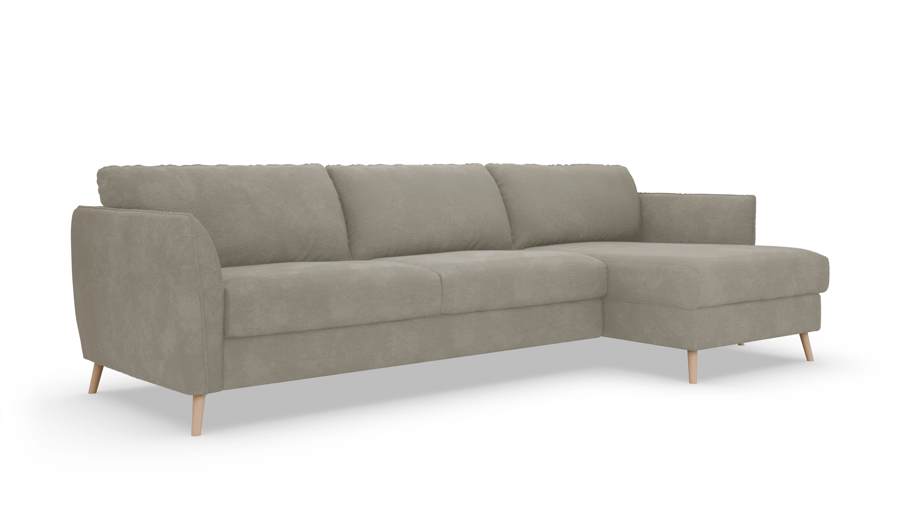 Ansicht des Produktes Eriksen Sofa mit Rec rechts in Stoff beige