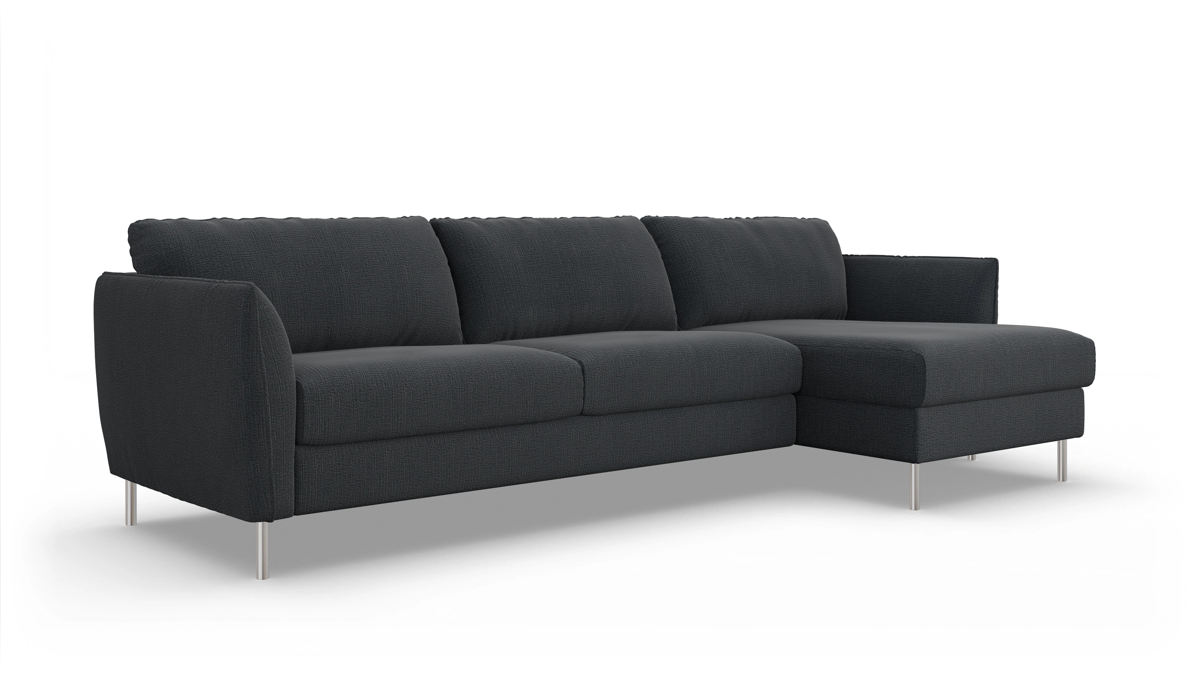 Ansicht des Produktes Eriksen Sofa mit Rec rechts in Stoff blau