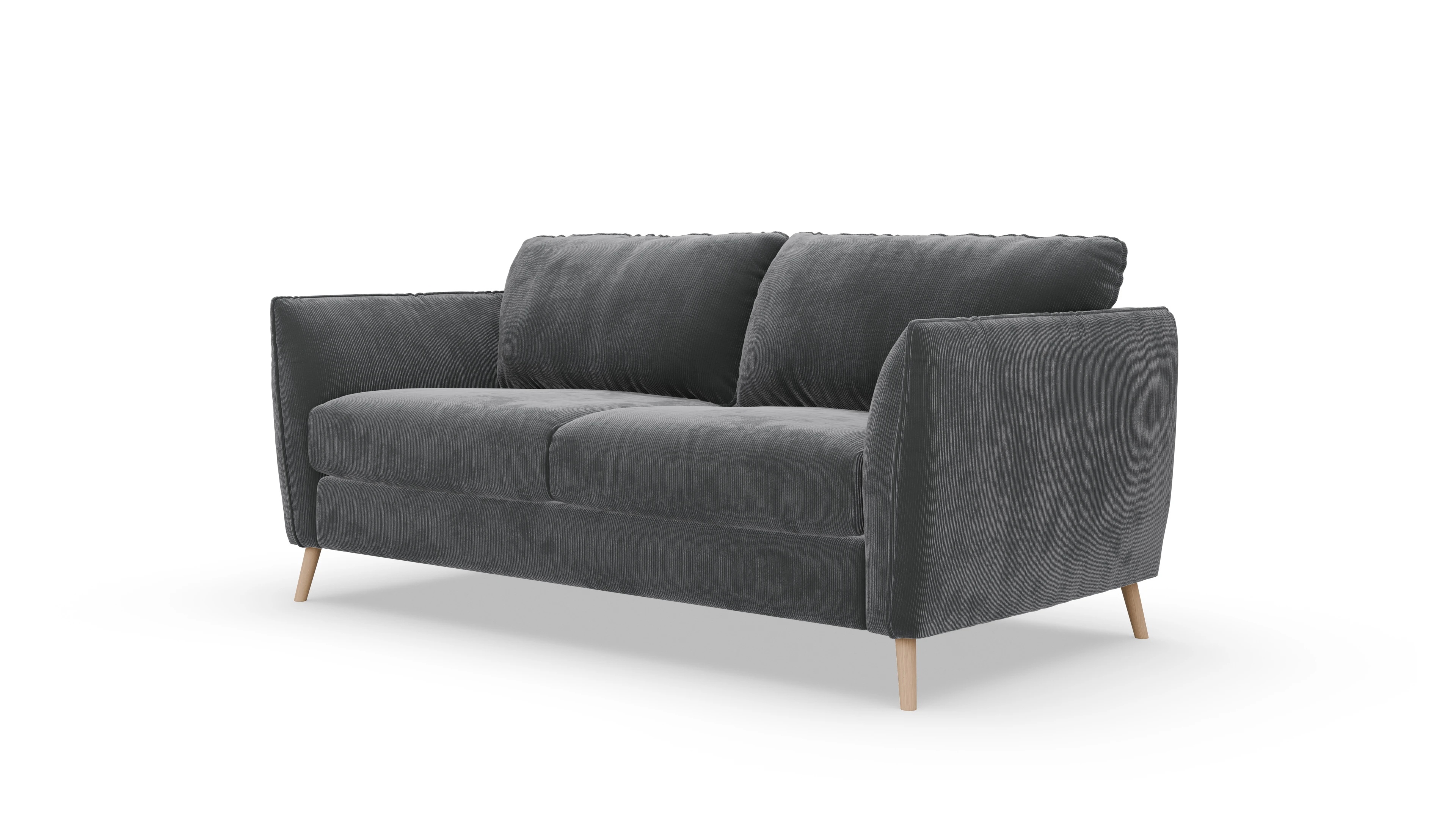 Schlafsofa Eriksen Ansicht des Produktes Eriksen 3-Sitzer in Cord grau