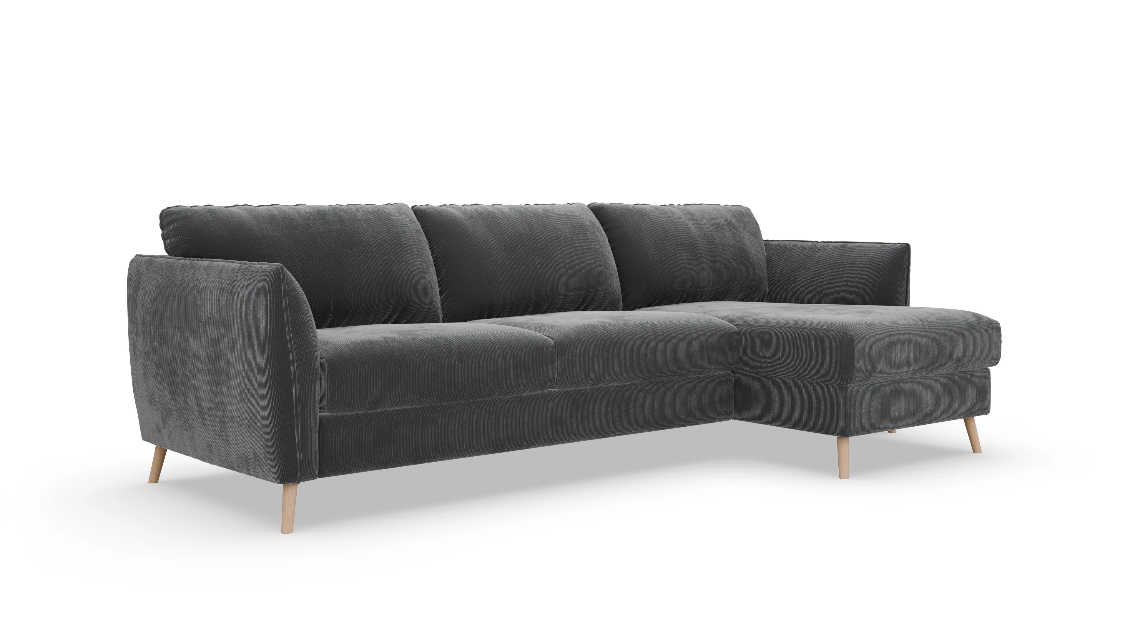 Ansicht des Produktes Eriksen Sofa mit Rec rechts in Cord grau